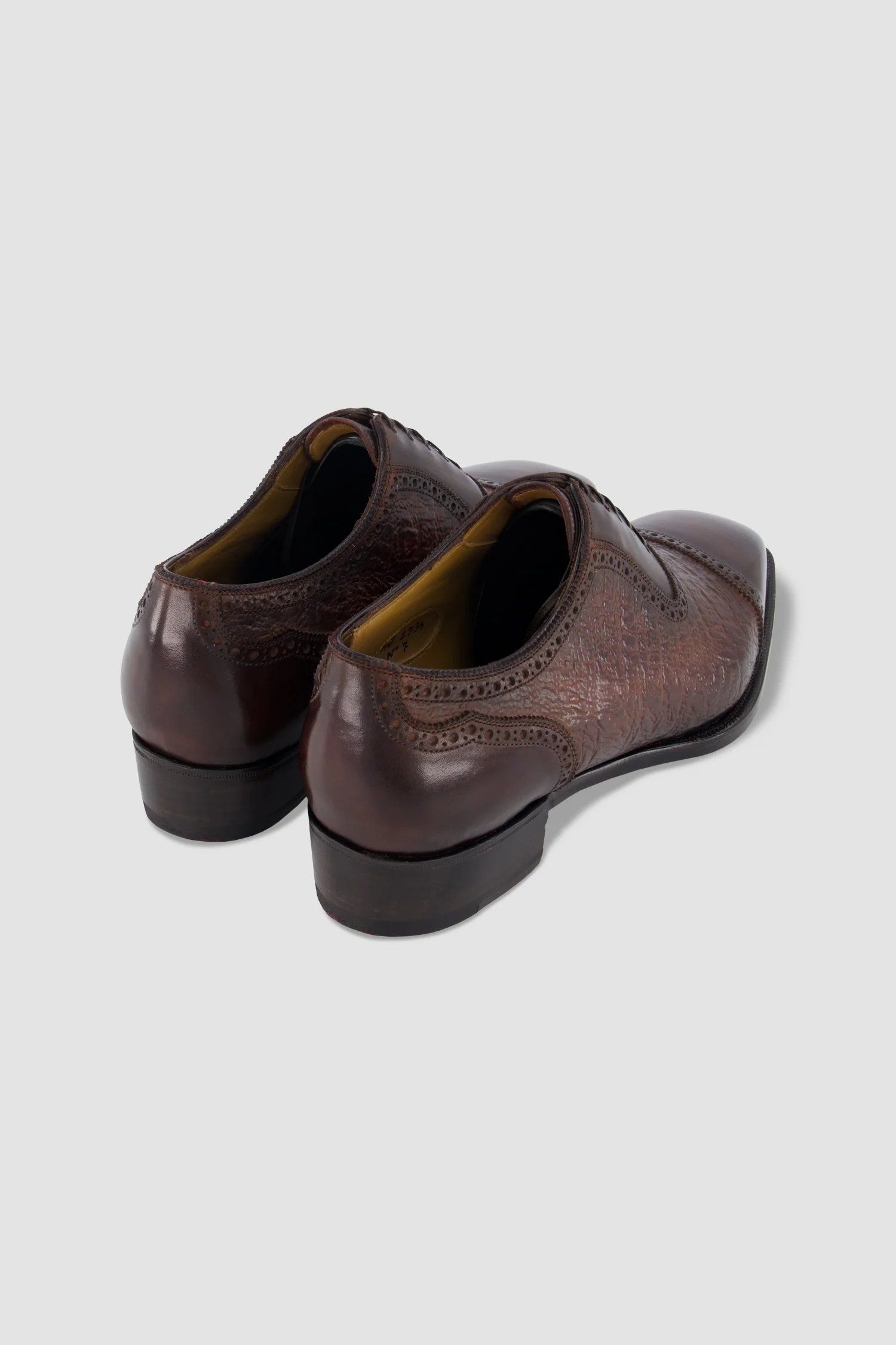 Antonio Meccariello Dark Brown Calf Leather Textured Cap-Toe Oxford - Image 3