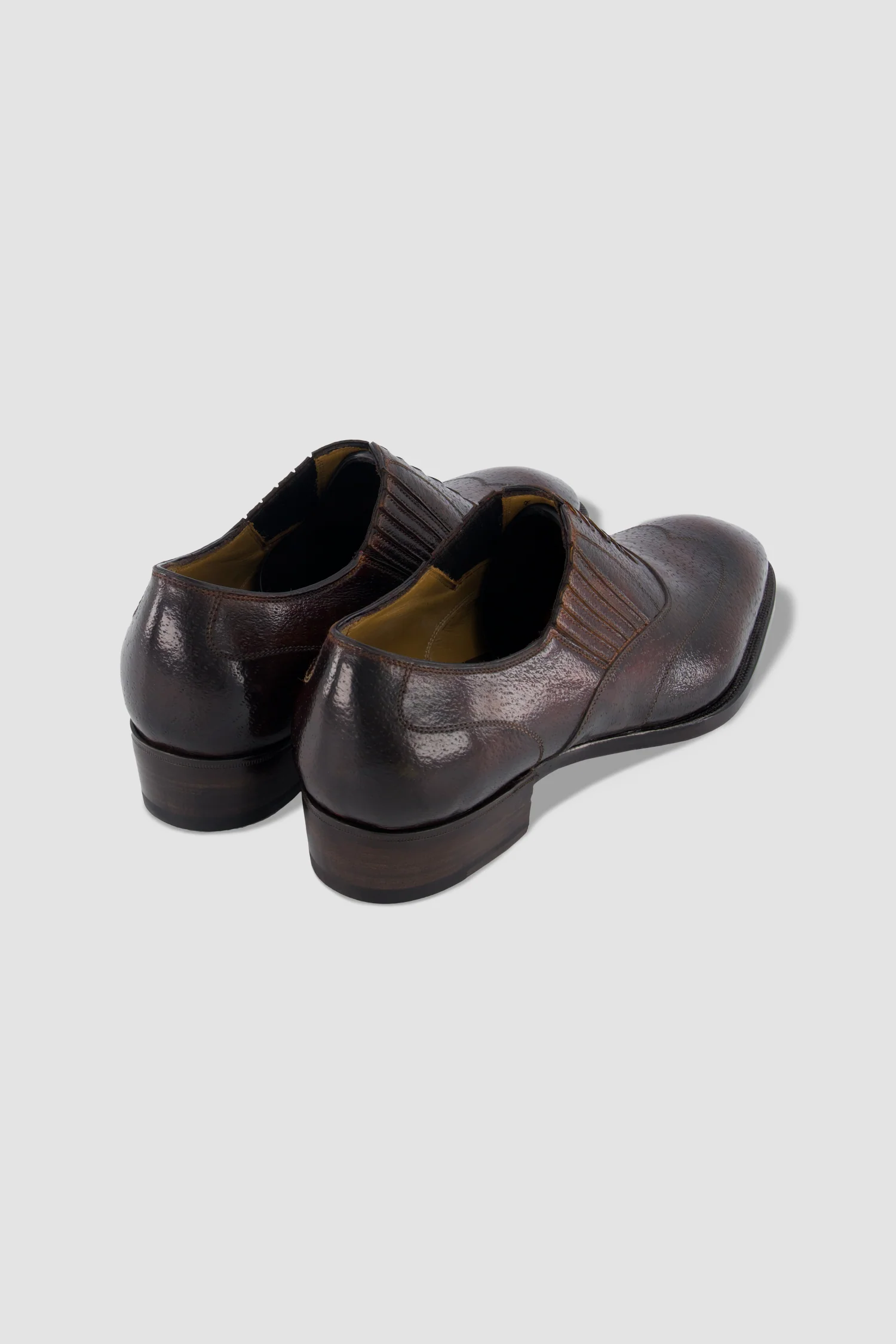 Antonio Meccariello Dark Brown Textured Leather Oxford - Image 3