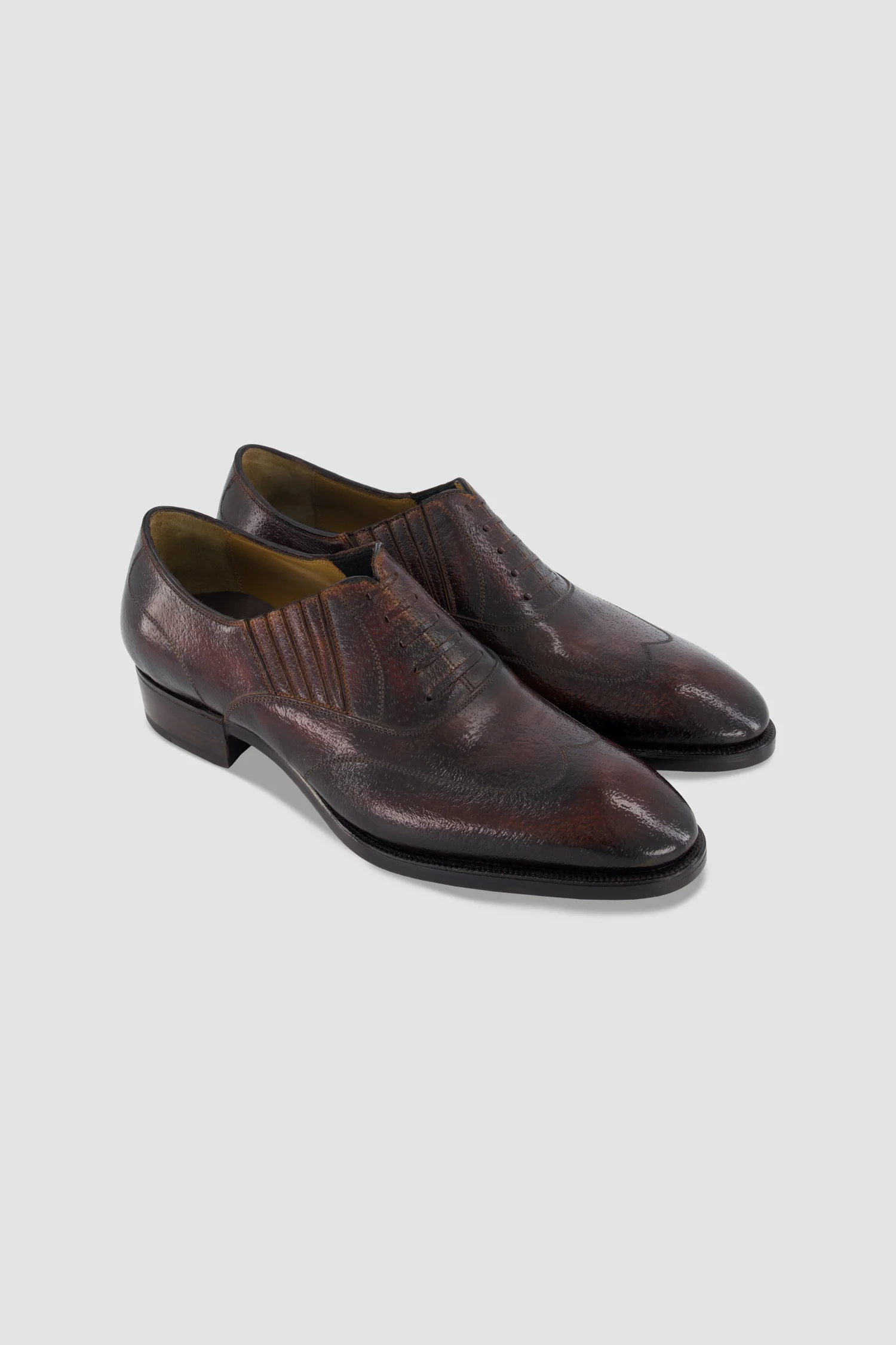 Antonio Meccariello Dark Brown Textured Leather Oxford - Image 4