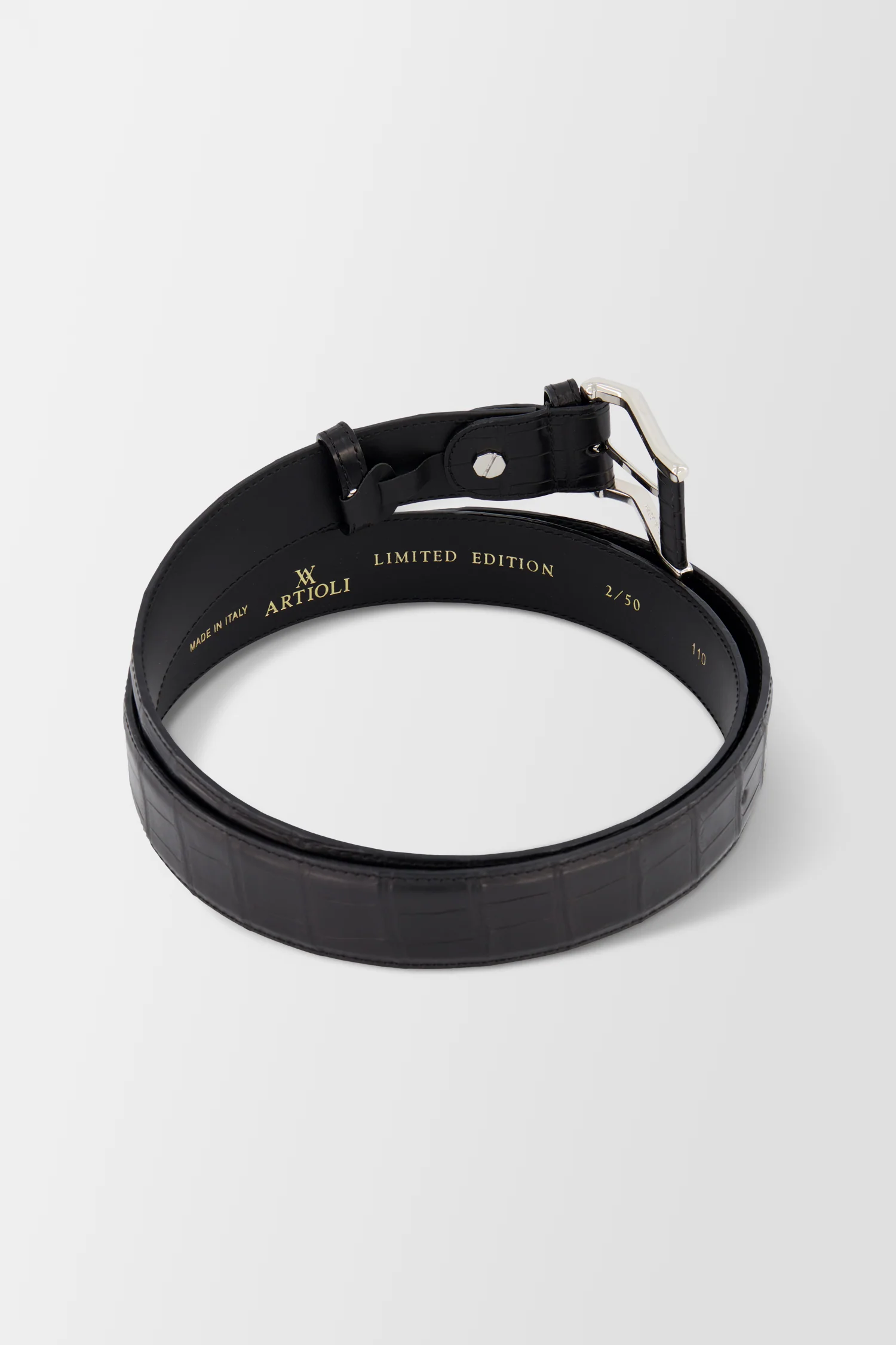 Artioli Black Alligator Belt - Image 2