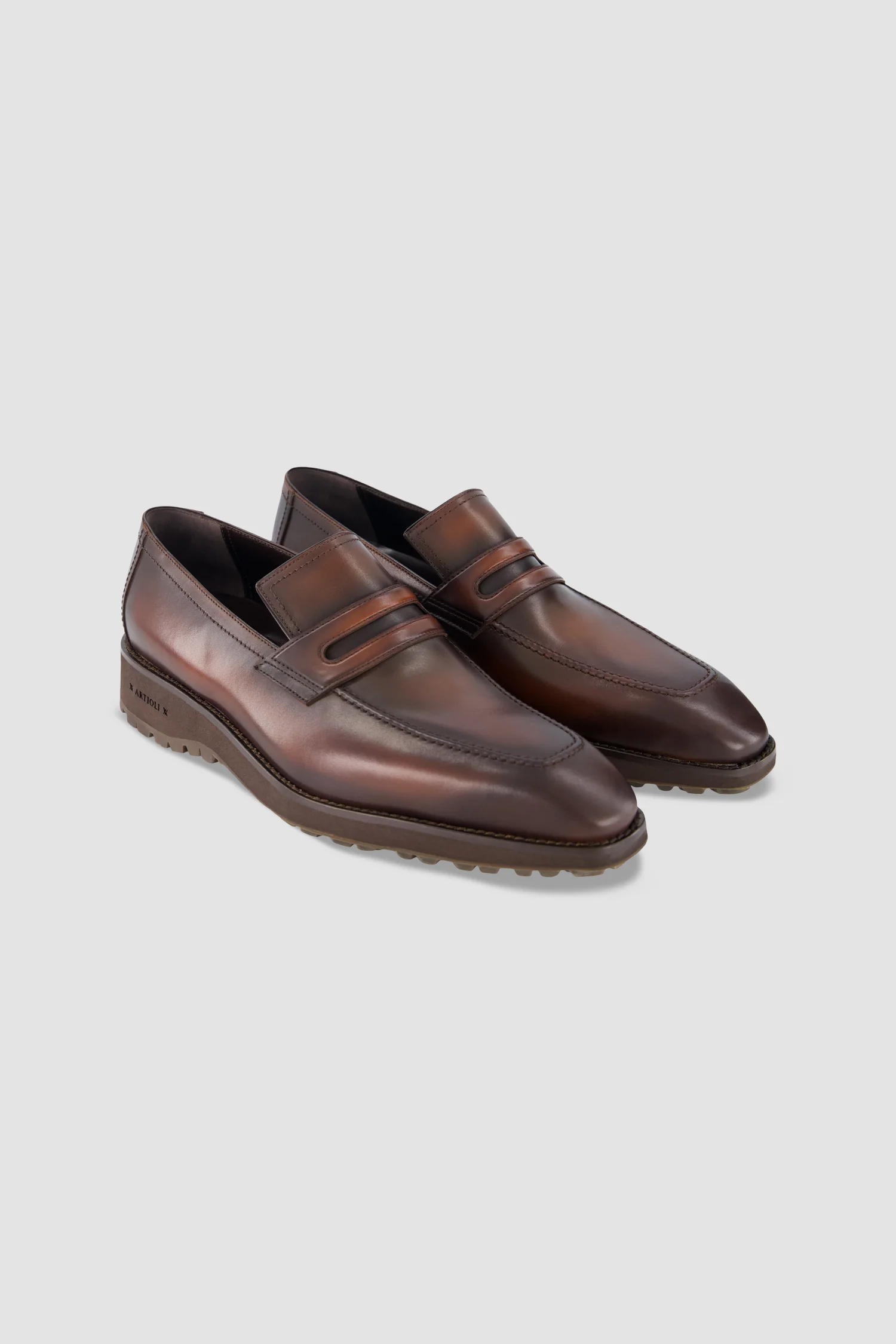 Artioli Brown Leather Loafers - Image 3