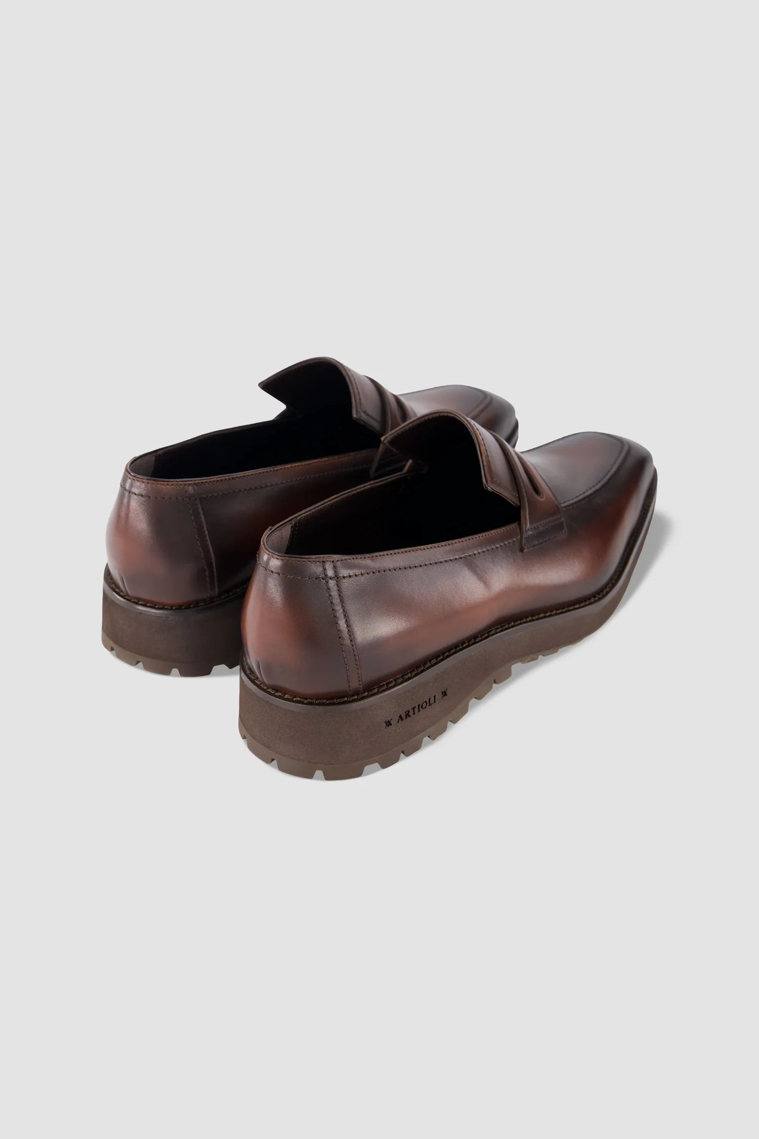 Artioli Brown Leather Loafers - Image 5