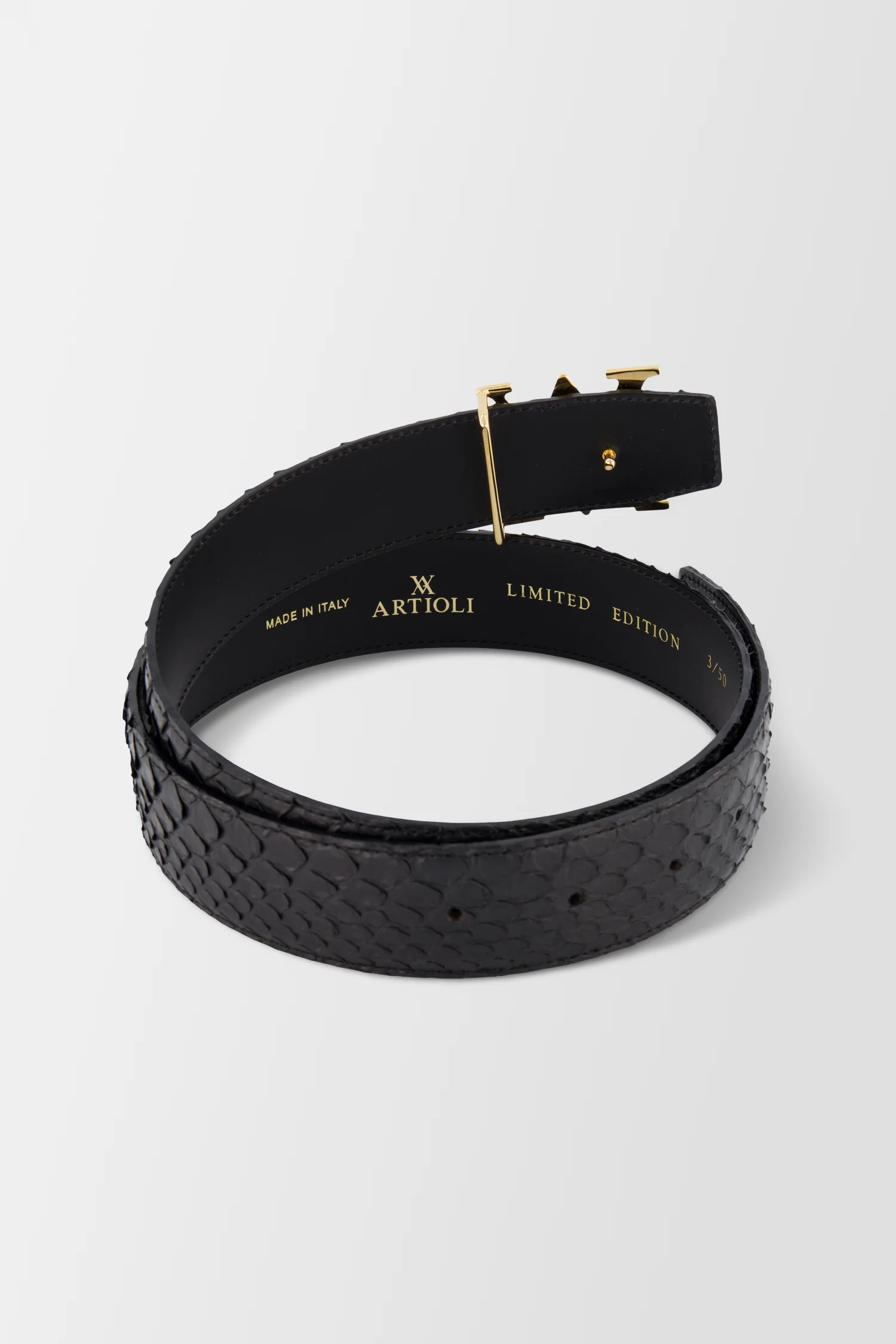 Artioli Black Python Belt - Image 2
