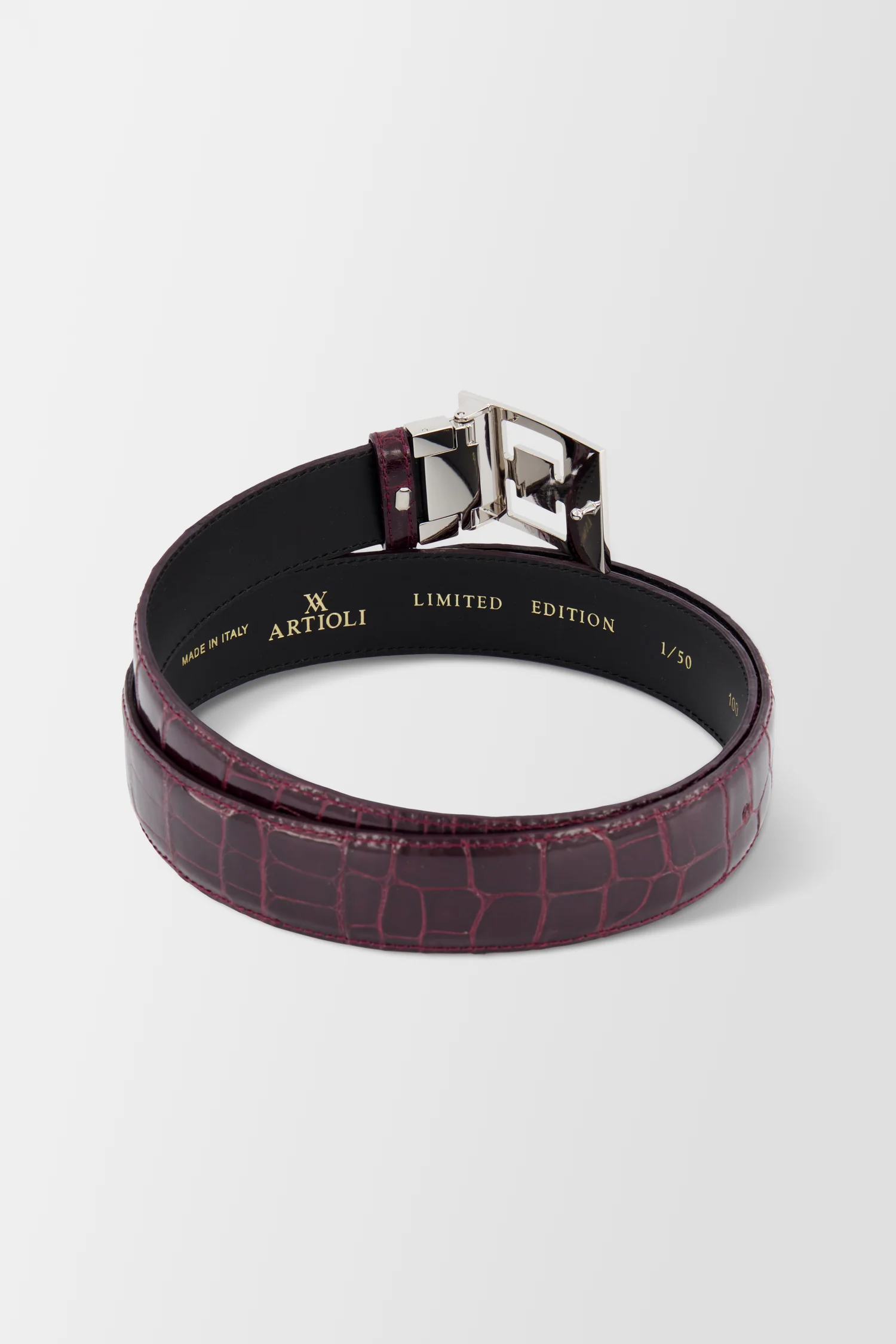 Artioli Bordeaux Alligator Belt - Image 2