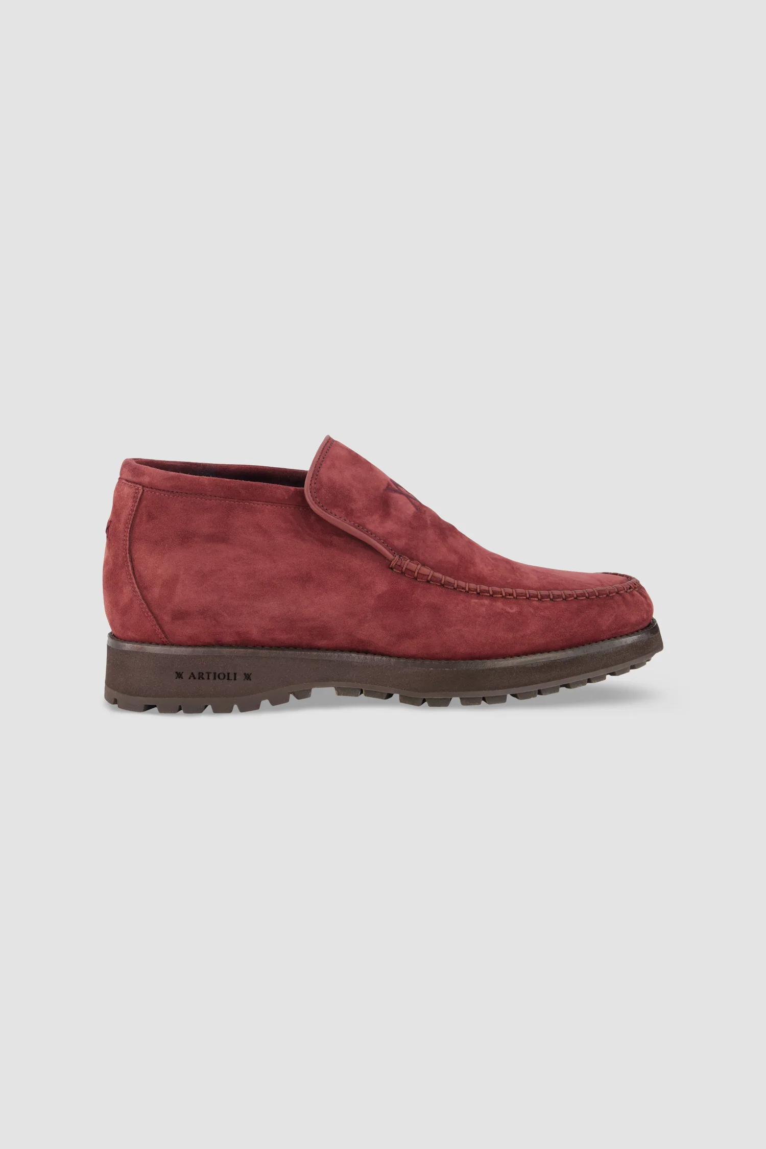 Artioli Burgundy Suede Loafers