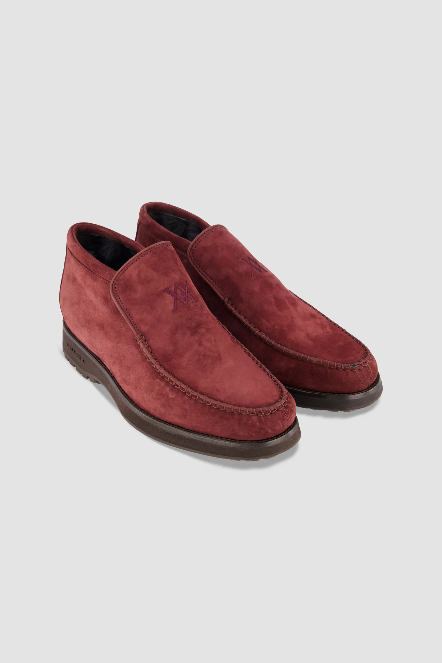 Artioli Burgundy Suede Loafers - Image 3
