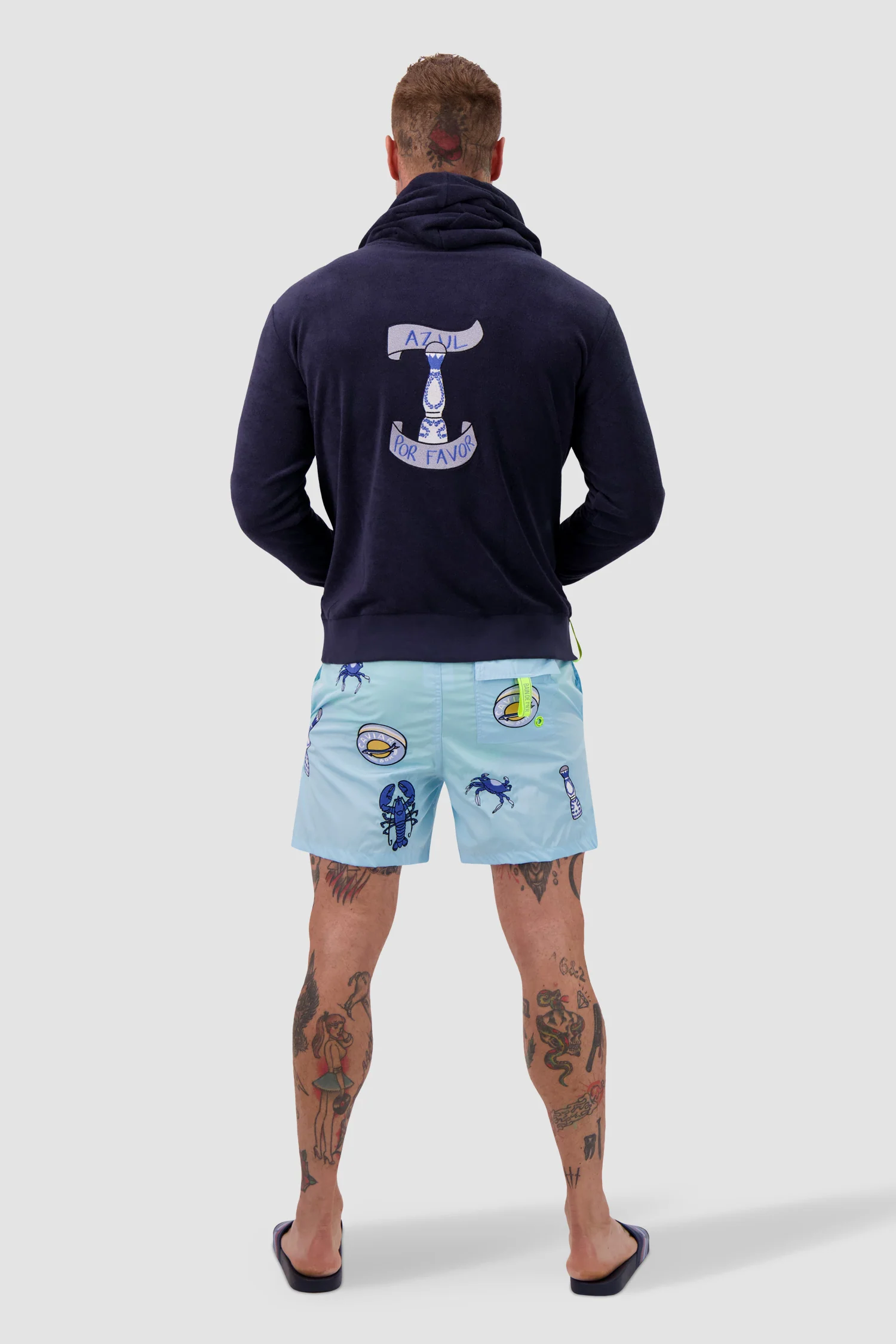 Bain De Mer Navy Azul Por Favor Hoodie - Image 5