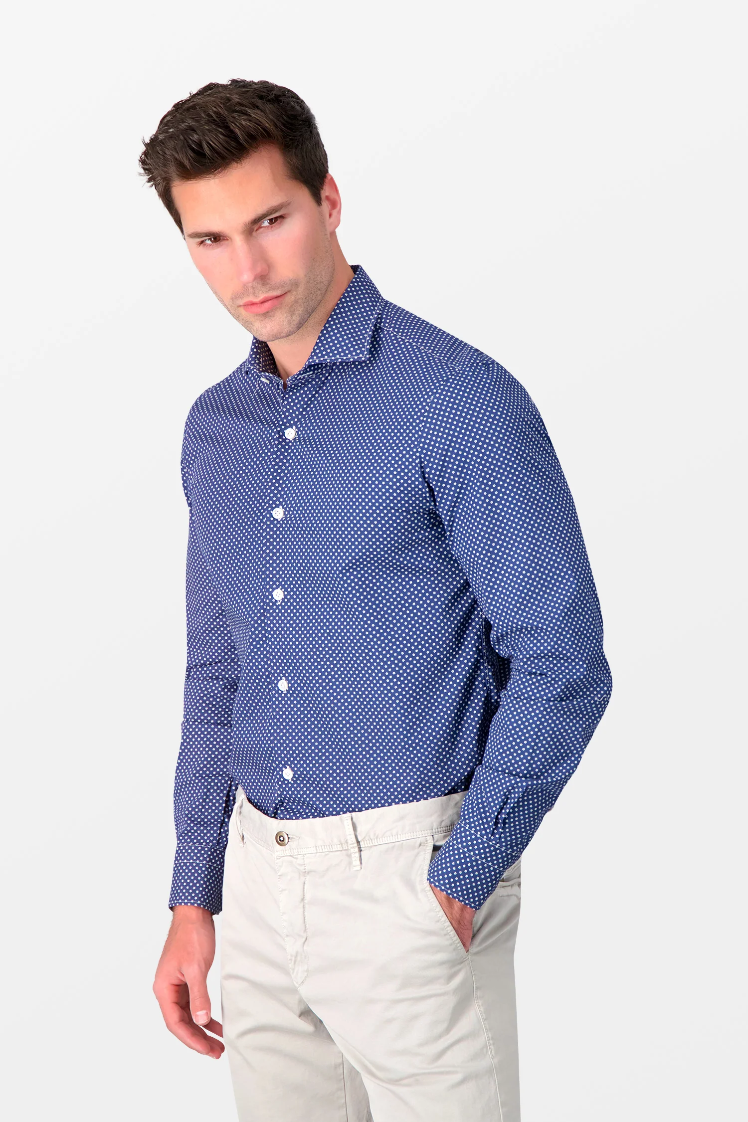 Barba Napoli Blue Classic Shirt - Image 3