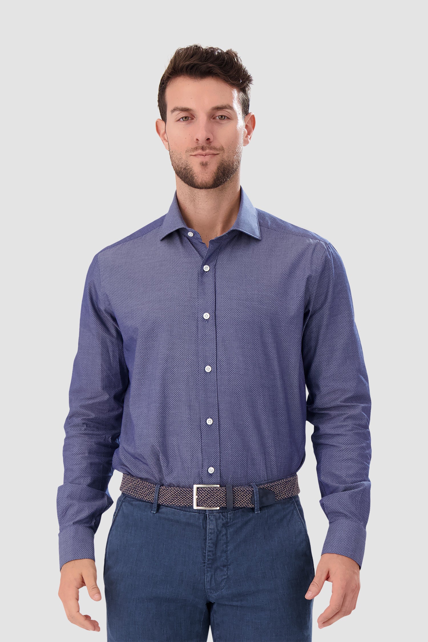 Barba Napoli Blue Classic Shirt - Image 2