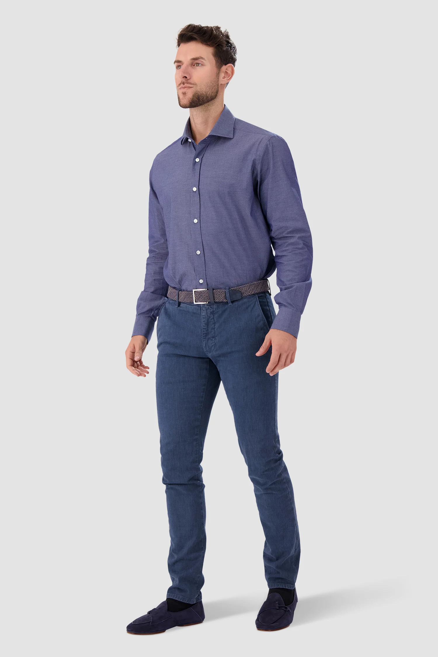Barba Napoli Blue Classic Shirt - Image 4
