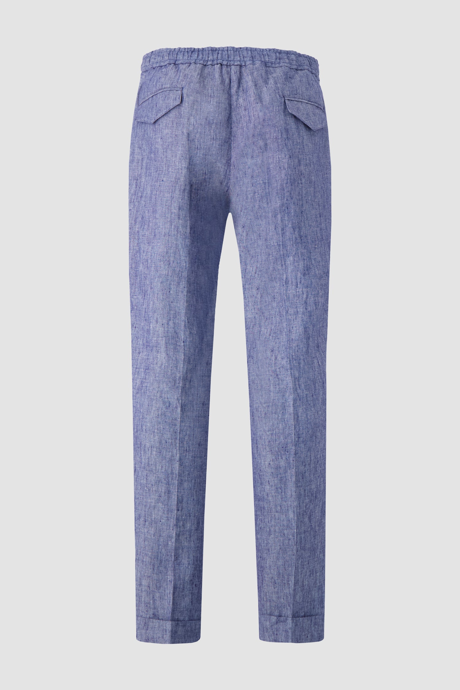 Barba Napoli Blue Linen Roma Trousers - Image 2