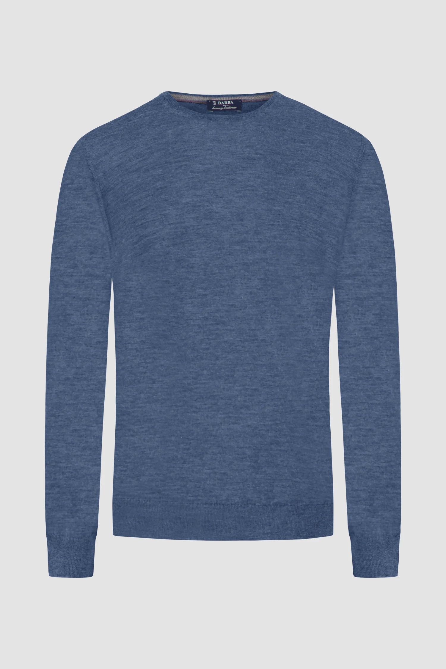 Barba Napoli Blue Round Neck Paricollo Sweater