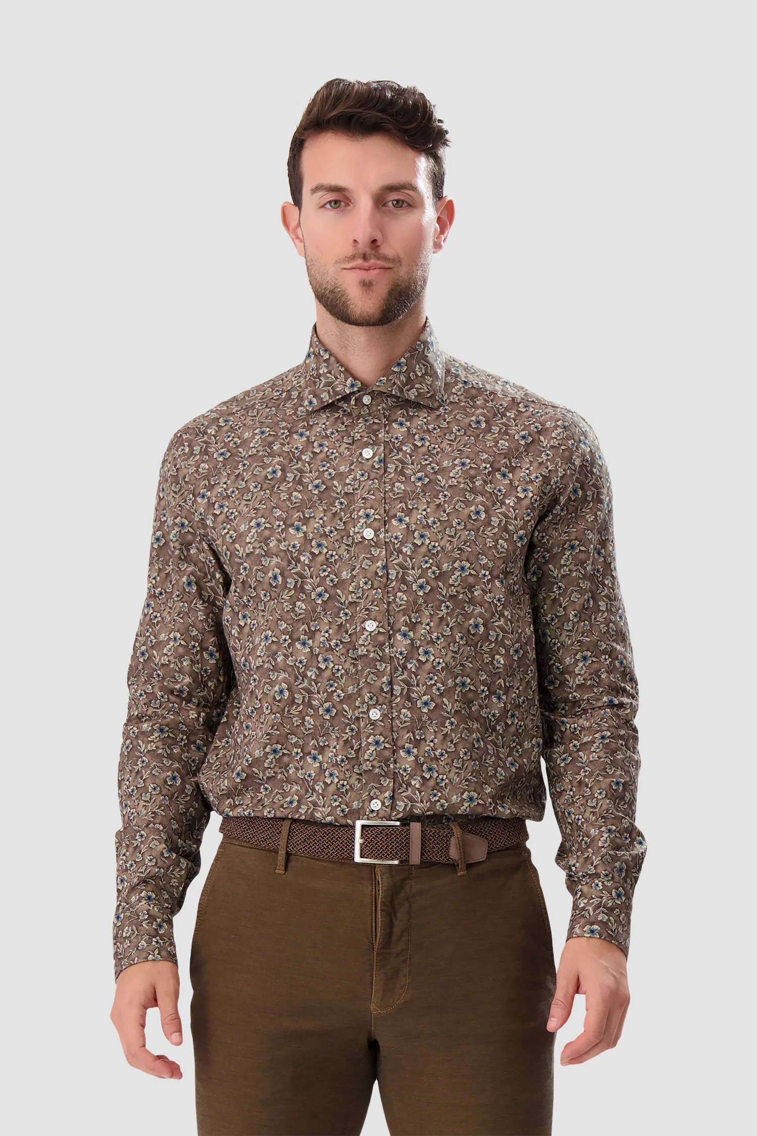 Barba Napoli Brown Classic Shirt - Image 2