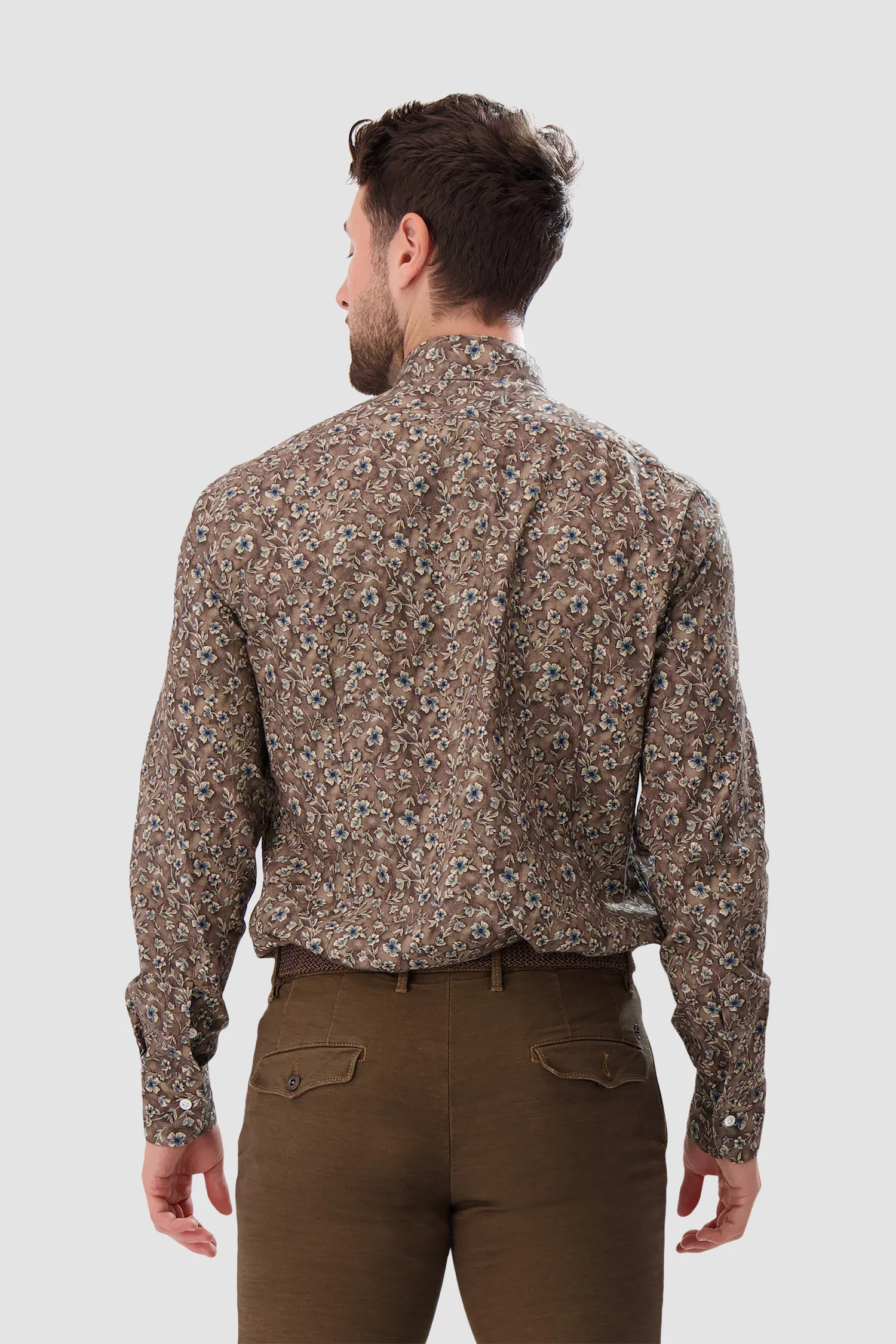Barba Napoli Brown Classic Shirt - Image 3