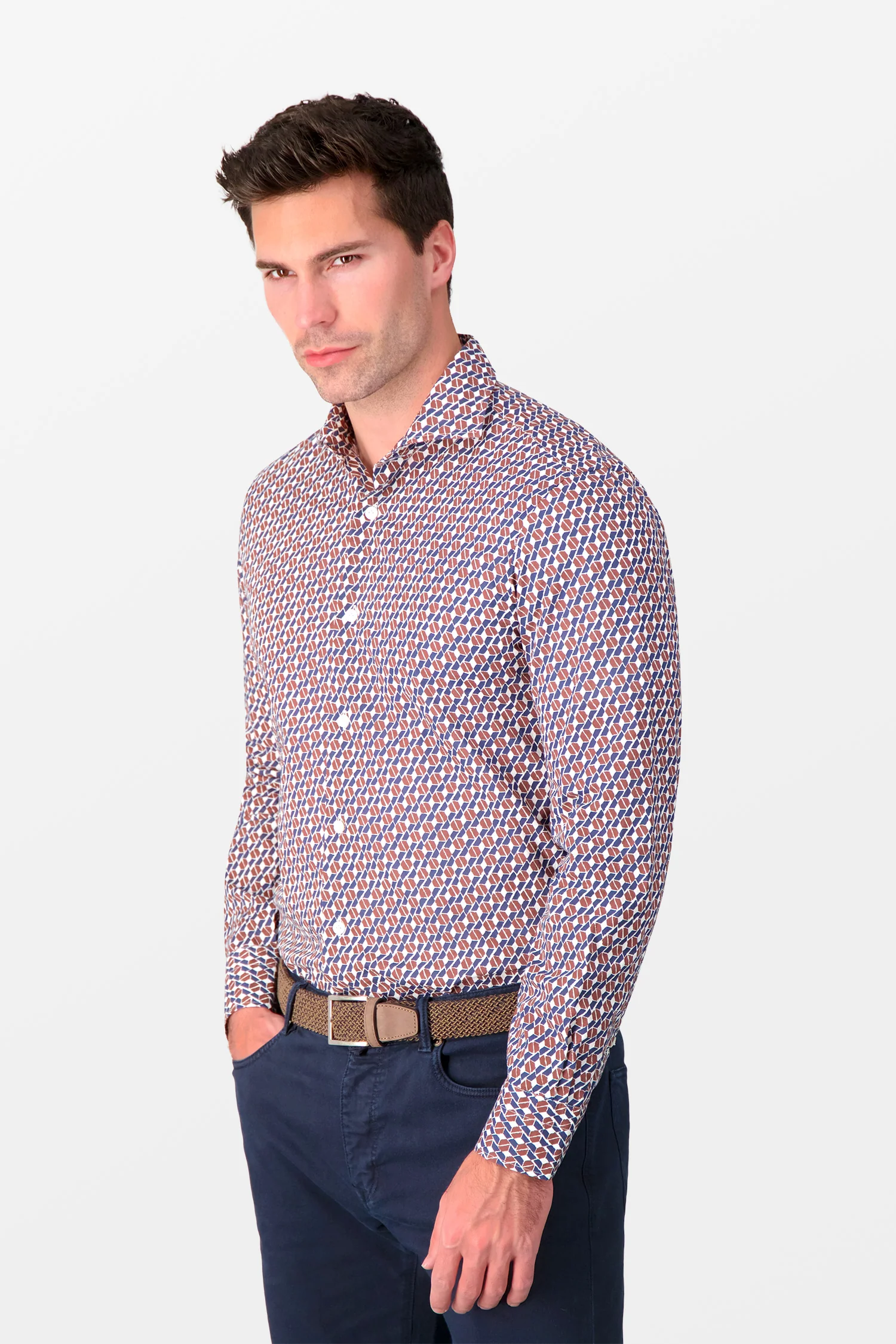 Barba Napoli Brown Classic Shirt - Image 4