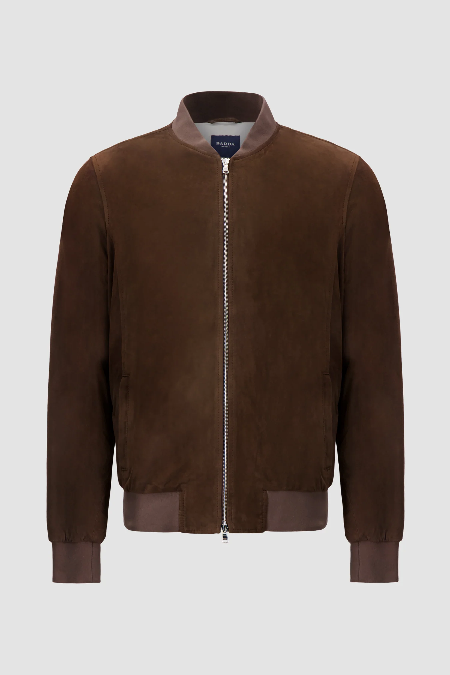 Barba Napoli Brown Leather Bomber Jacket