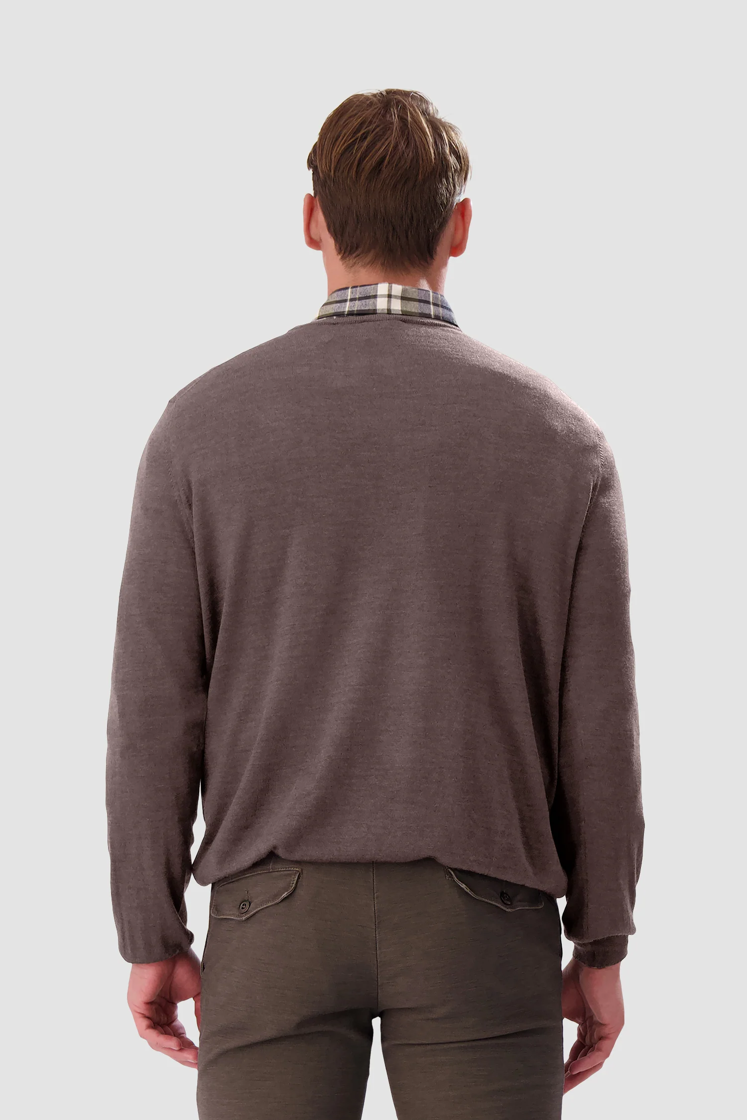 Barba Napoli Brown Round Neck Paricollo Sweater - Image 4