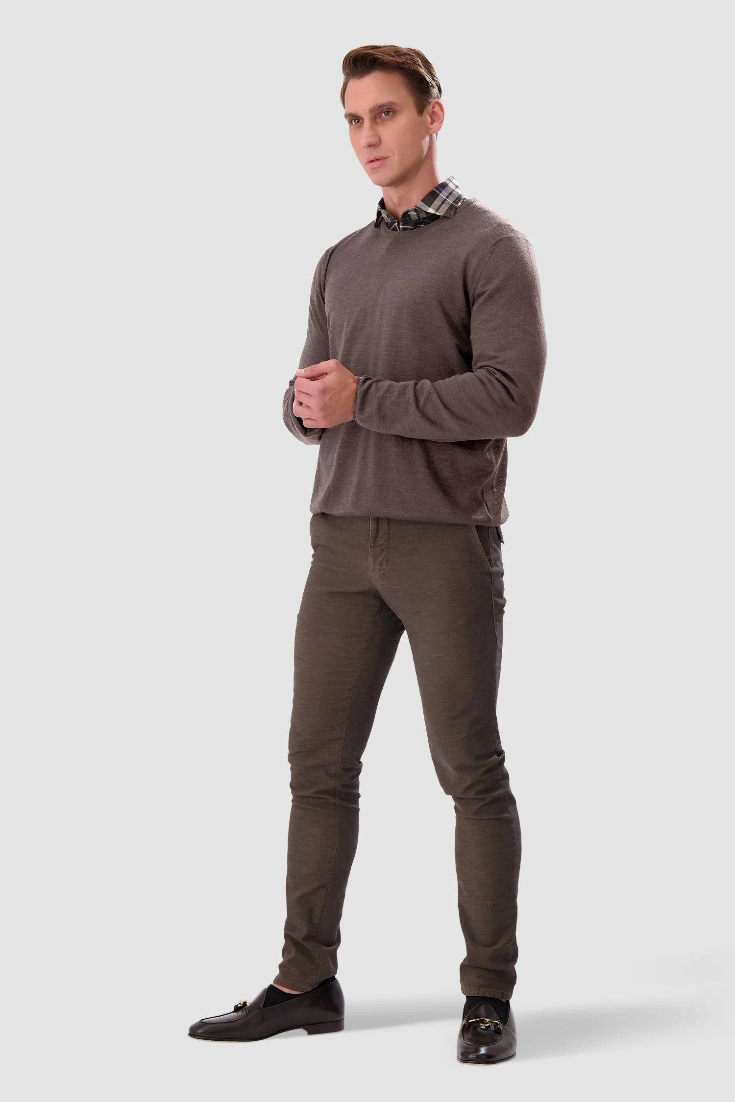 Barba Napoli Brown Round Neck Paricollo Sweater - Image 5