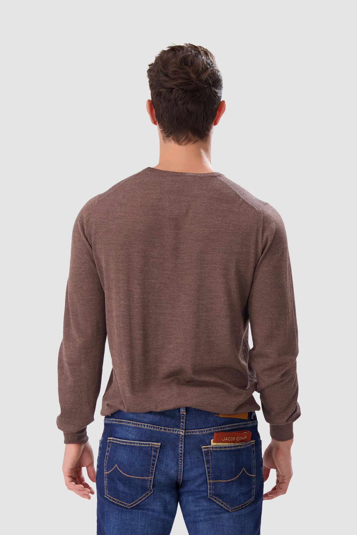 Barba Napoli Brown Round Neck Paricollo Sweater - Image 4