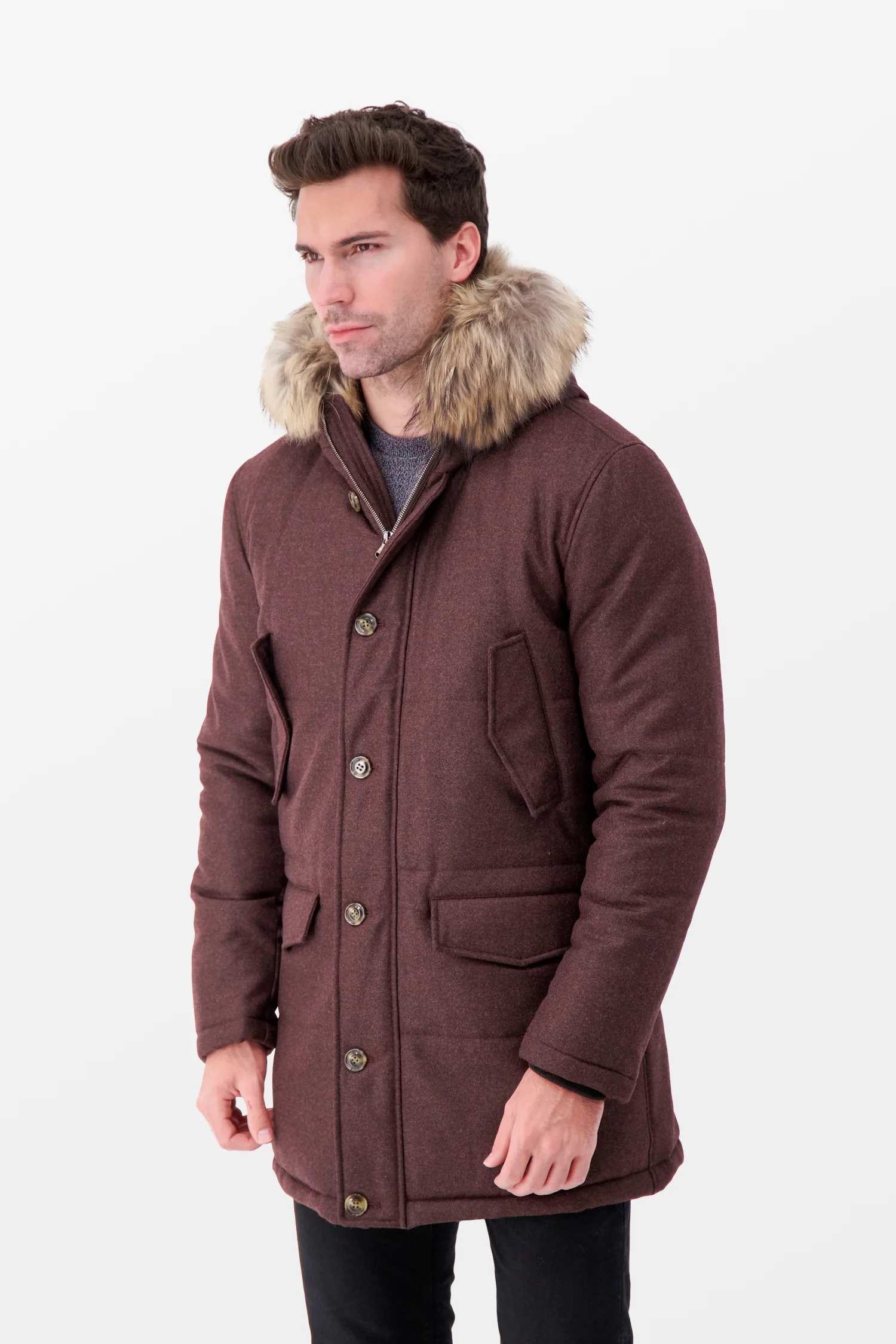 Barba Napoli Burgundy Wool Jacket - Image 2