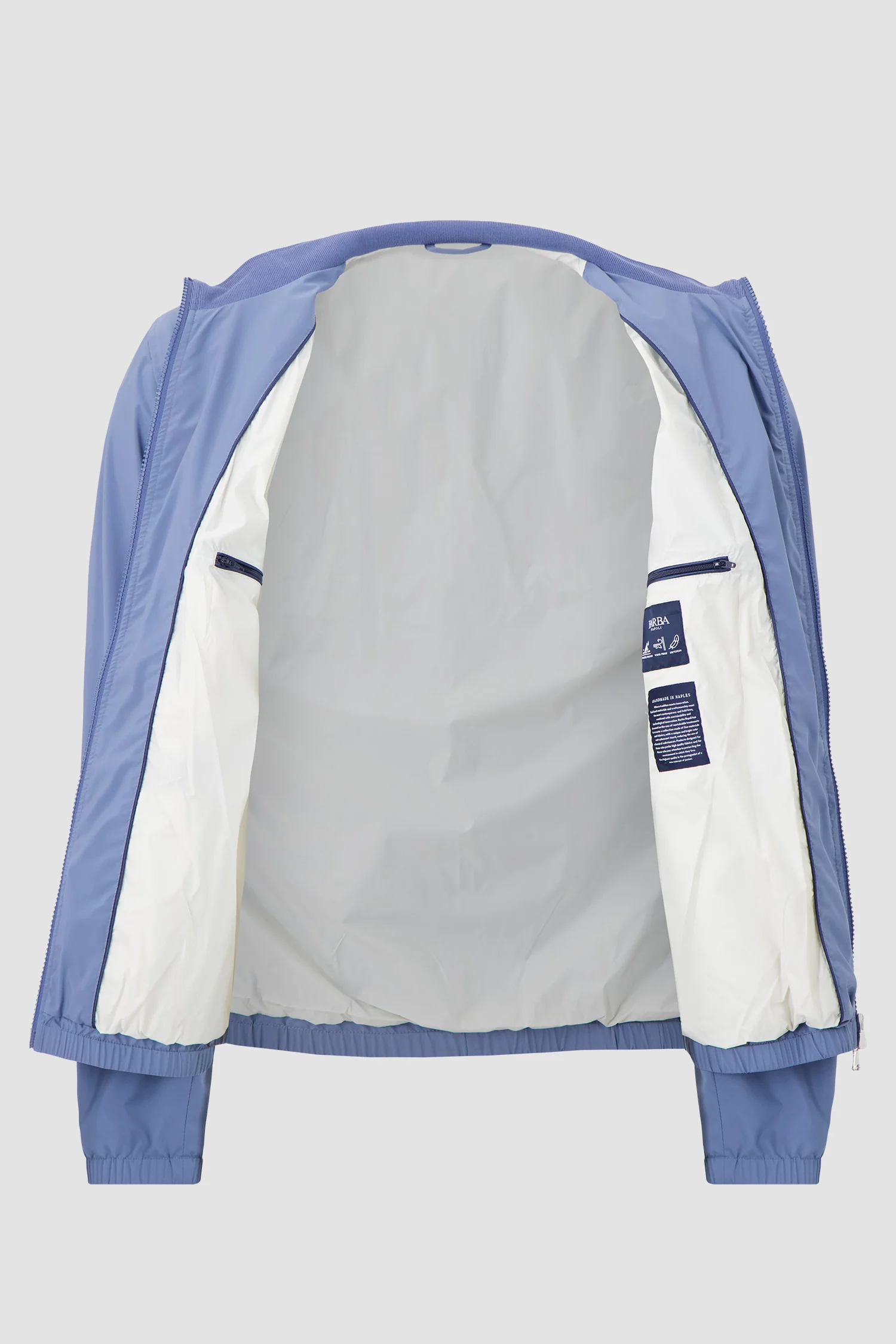 Barba Napoli Light Blue Bomber Jacket - Image 3