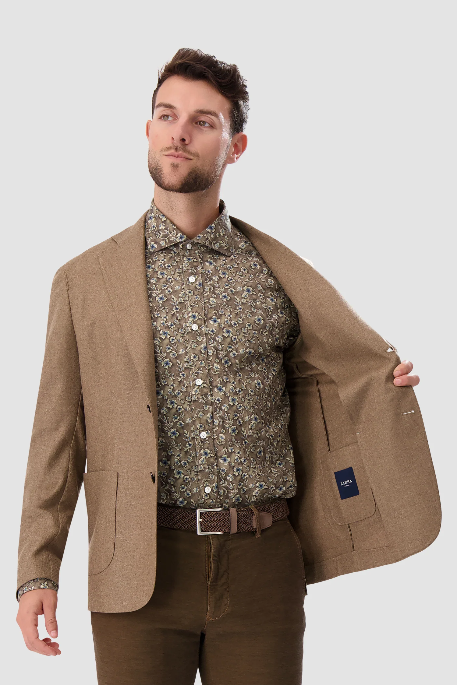Barba Napoli Sand Brown Easy J Mono Blazer - Image 5