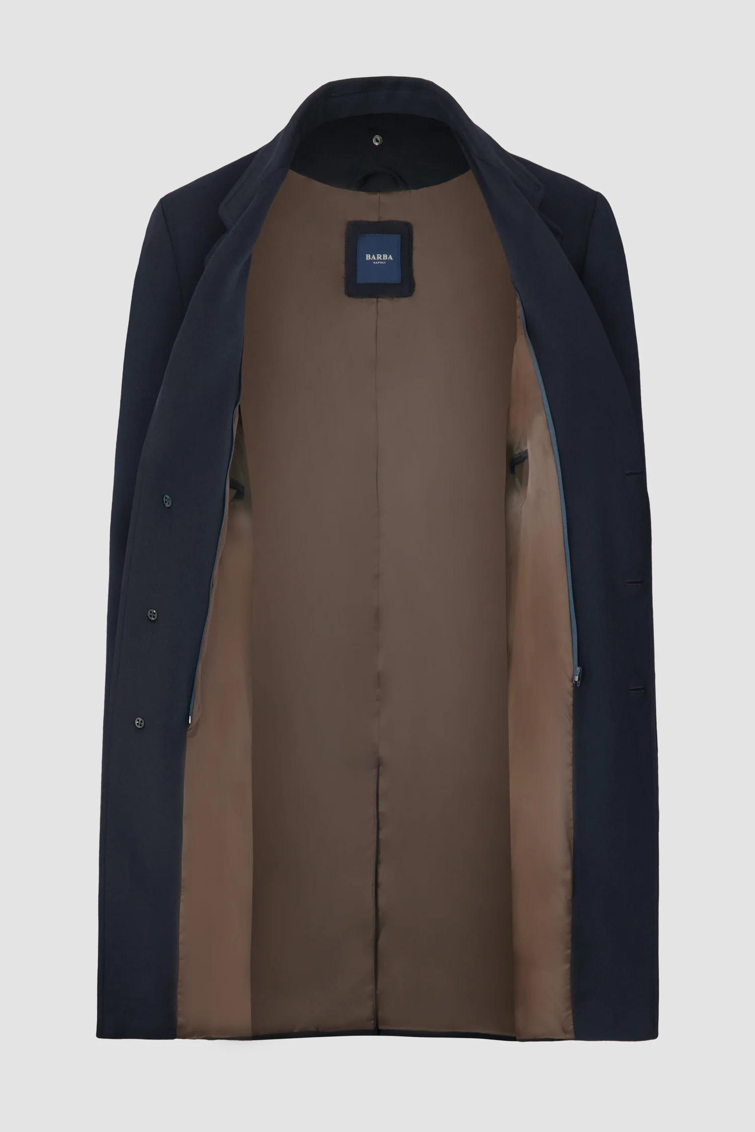 Barba Napoli Navy Coat With Removable Jacket - Image 3