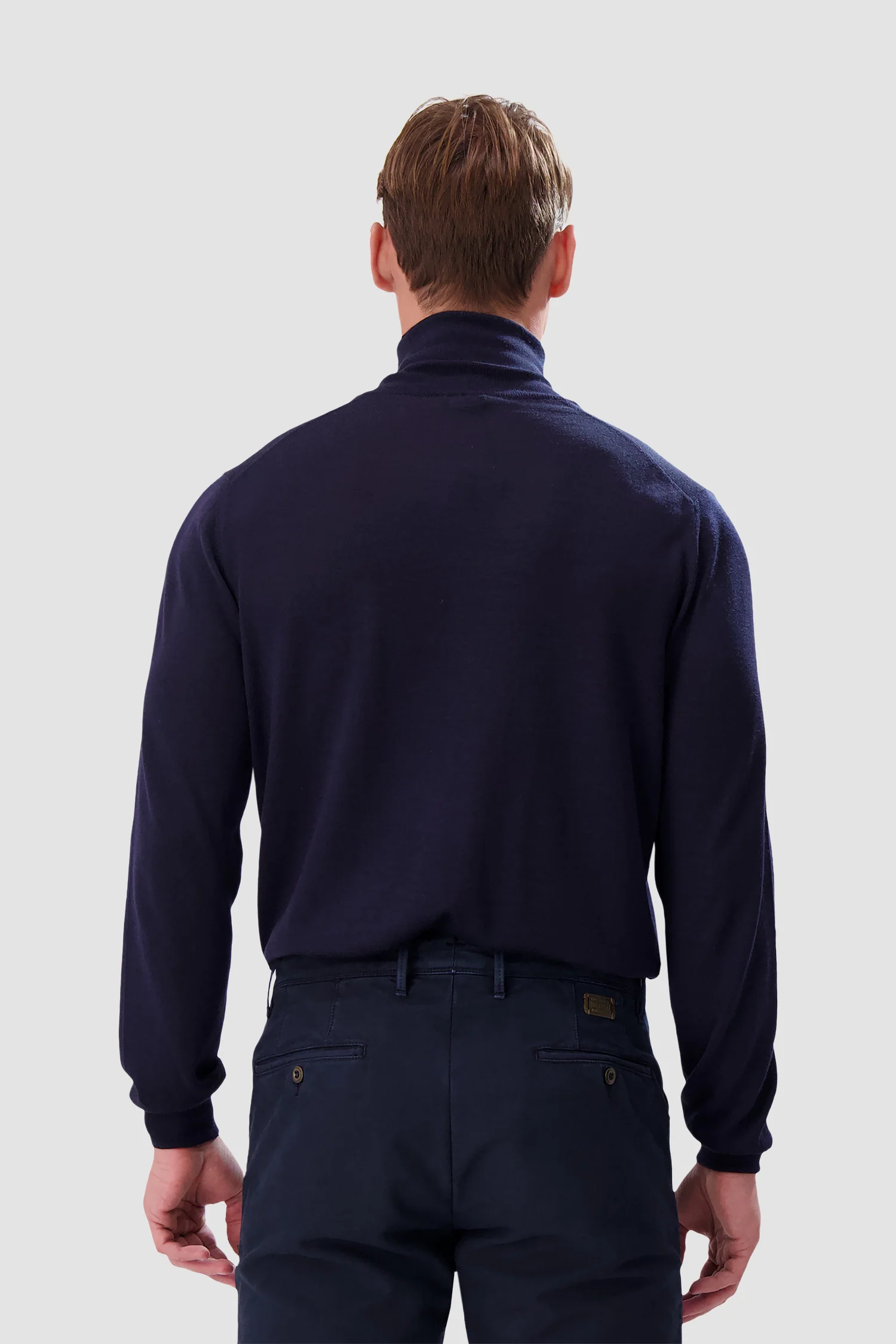 Barba Napoli Navy High Neck Ciclista Sweater - Image 4