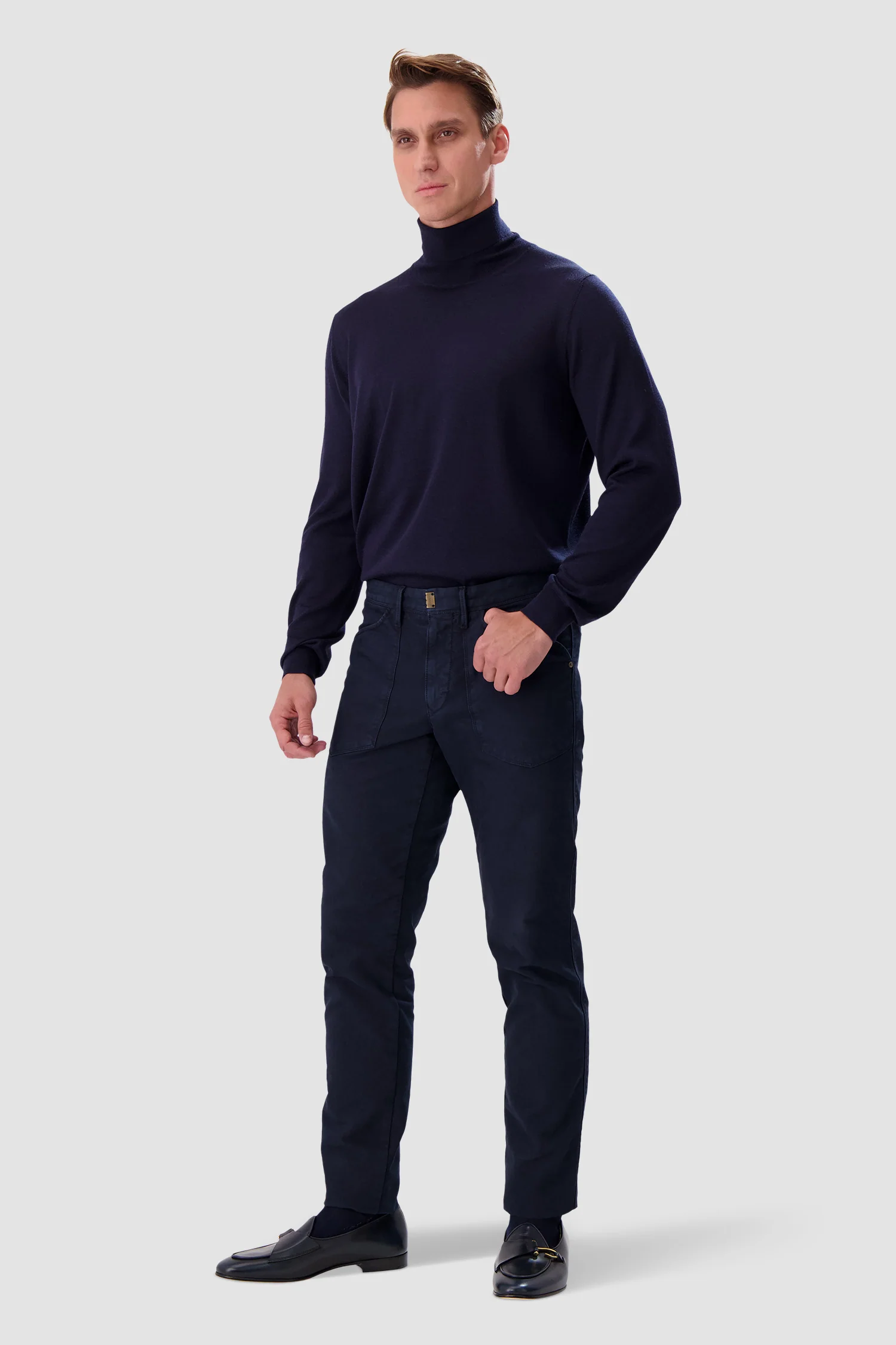 Barba Napoli Navy High Neck Ciclista Sweater - Image 5