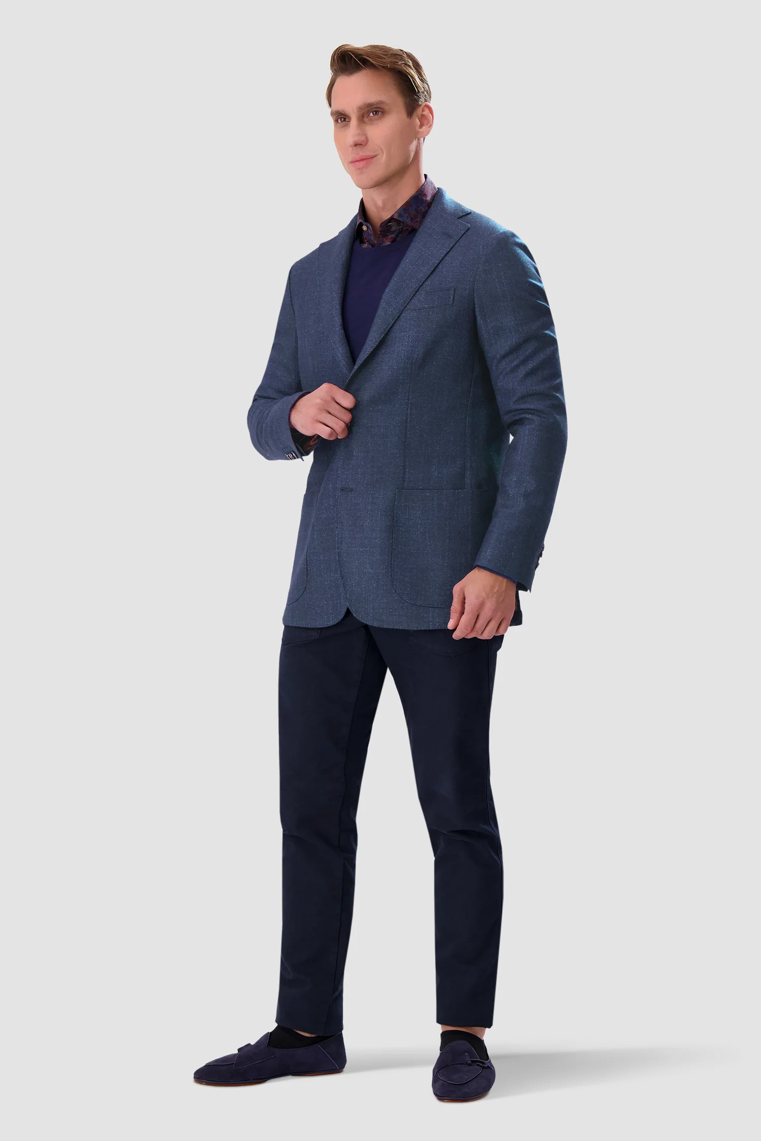 Barba Napoli Navy Long 2B Blazer - Image 6