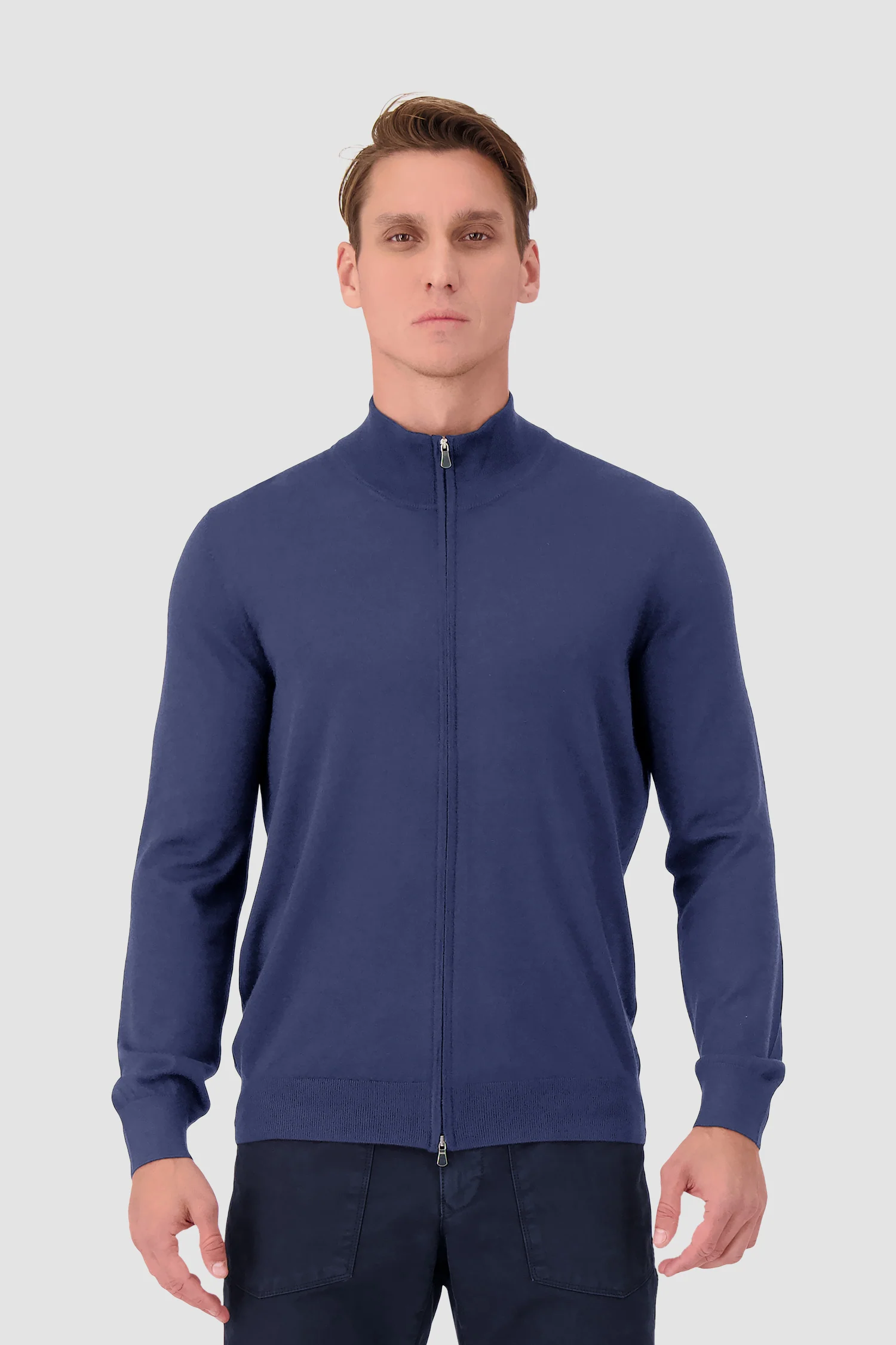 Barba Napoli Navy Zipped Guibbino Sweater - Image 2
