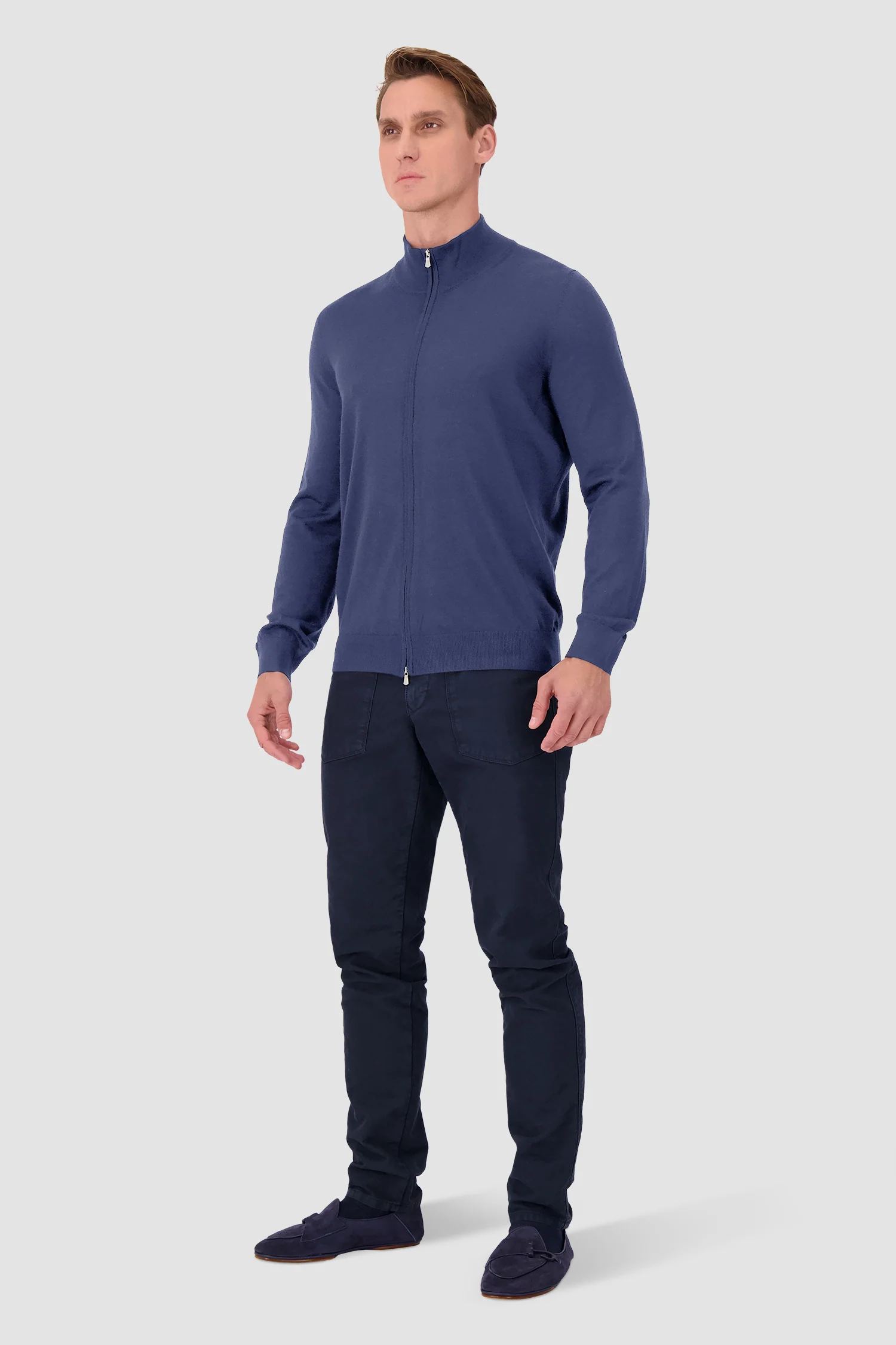 Barba Napoli Navy Zipped Guibbino Sweater - Image 5