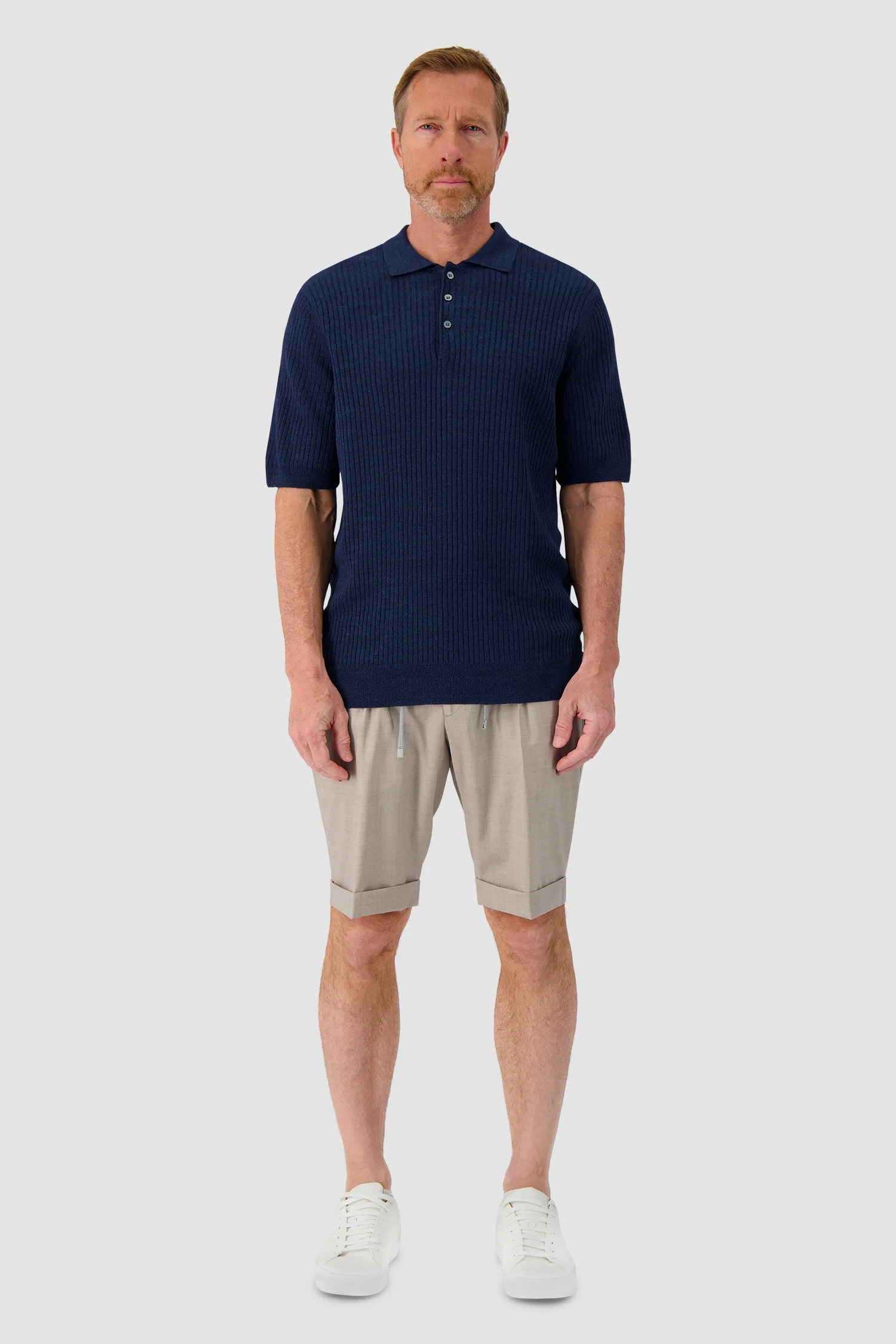Barba Napoli Ribbed Knit Polo - Image 3