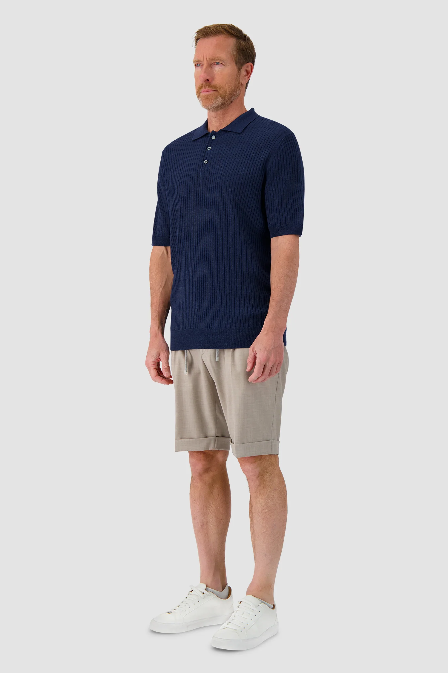 Barba Napoli Ribbed Knit Polo - Image 4