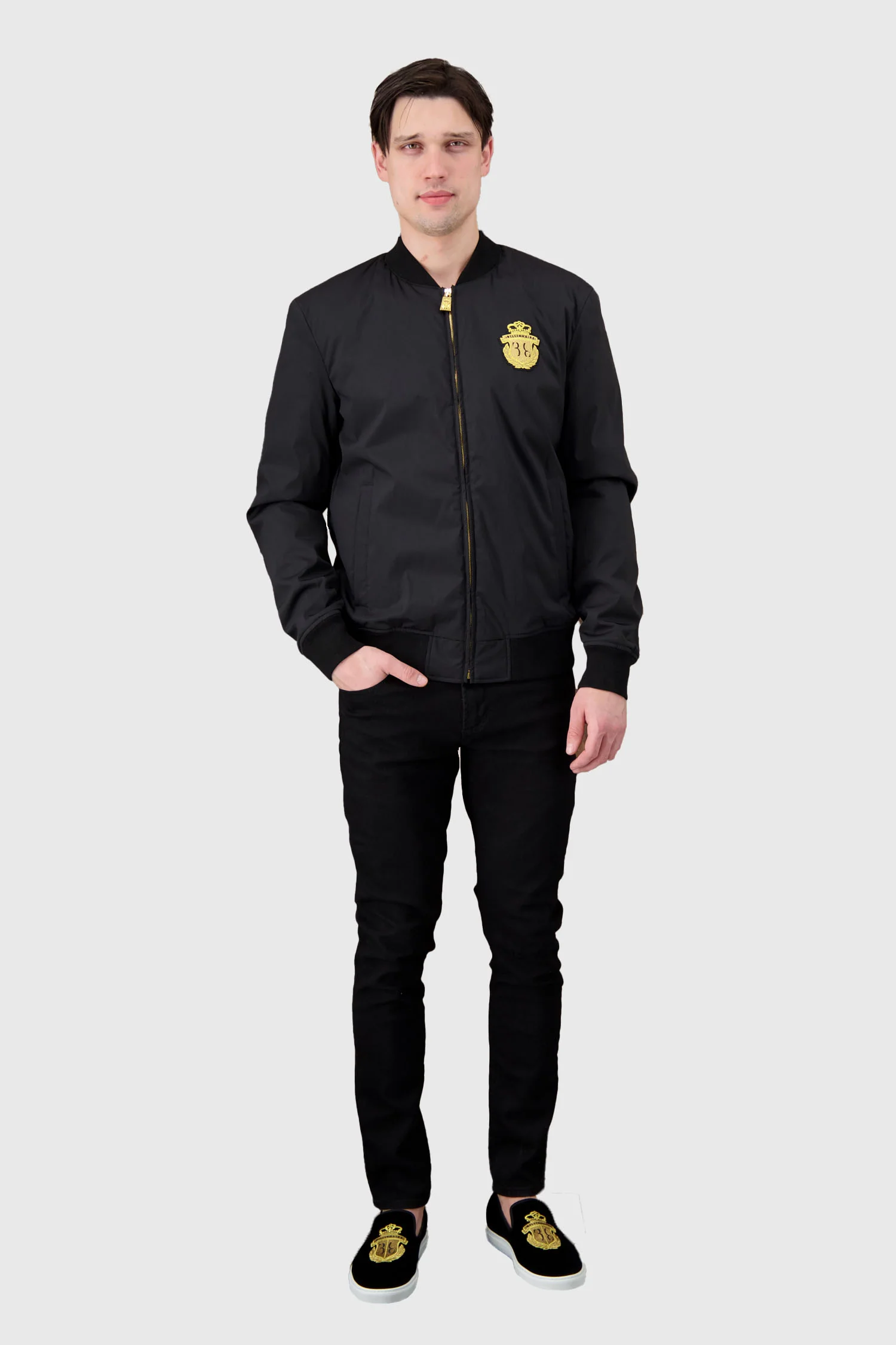 Billionaire Black Crest Bomber Jacket - Image 3