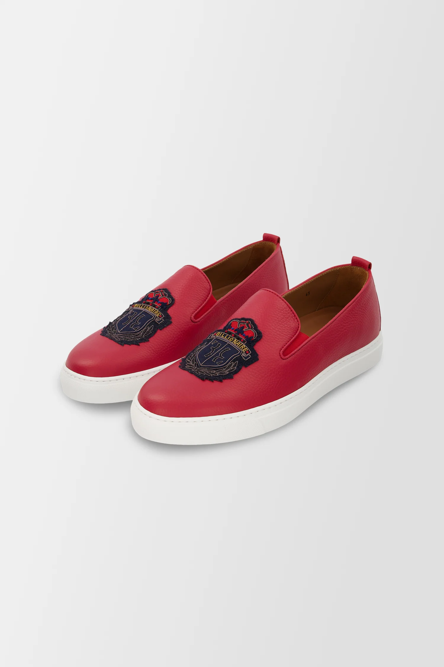 Billionaire Black Crest Red Slip-Ons - Image 2