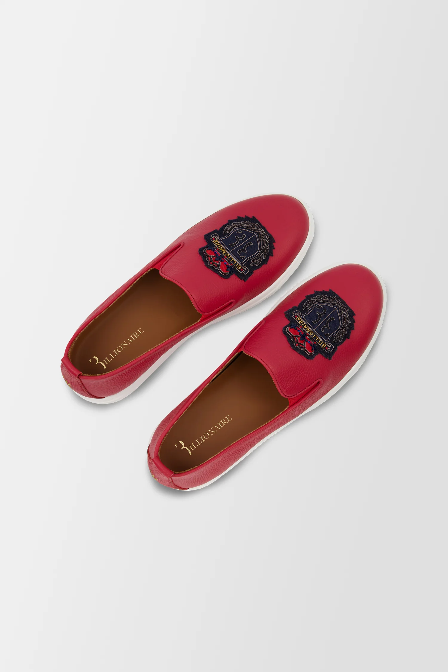 Billionaire Black Crest Red Slip-Ons - Image 4