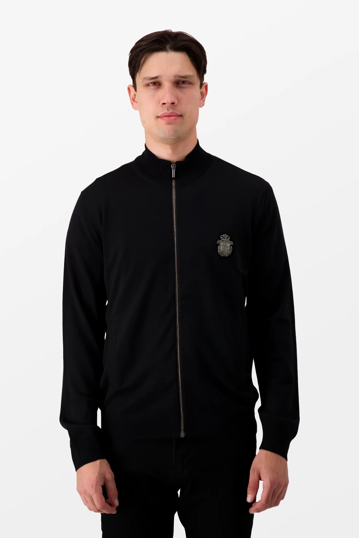 Billionaire Black Full Zip Crest Pullover - Image 3