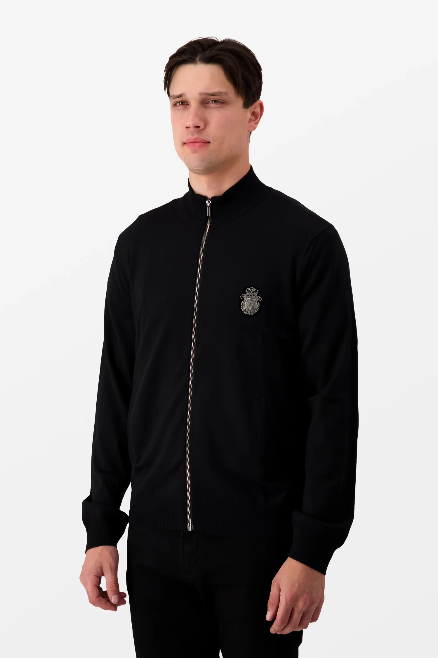Billionaire Black Full Zip Crest Pullover - Image 4