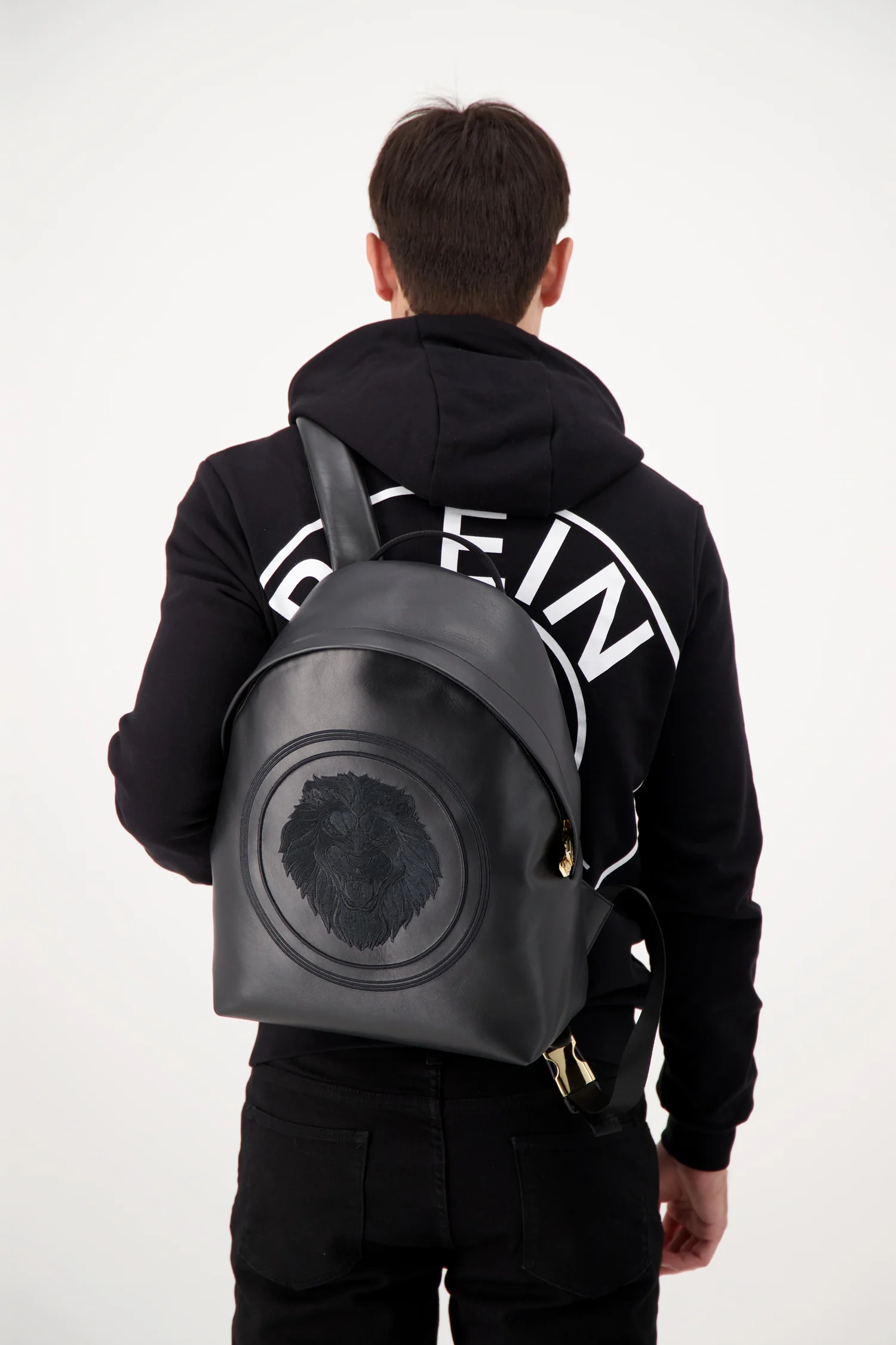 Billionaire Black/Gold Medium Lion Backpack - Image 4