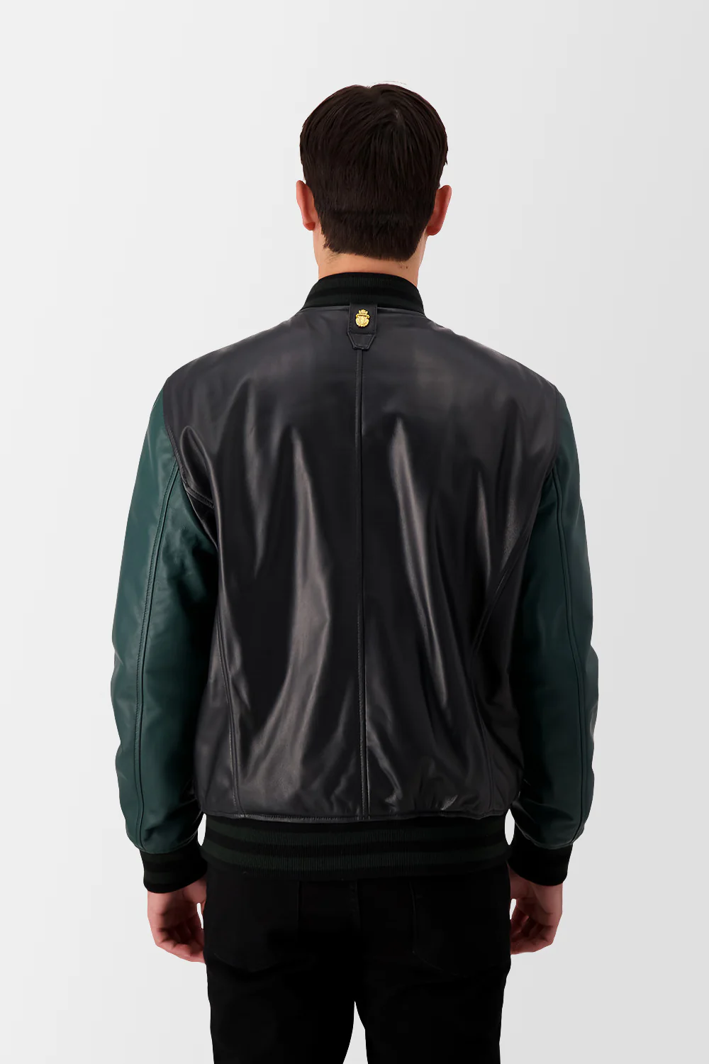 Billionaire Black Leather Bomber Jacket - Image 6