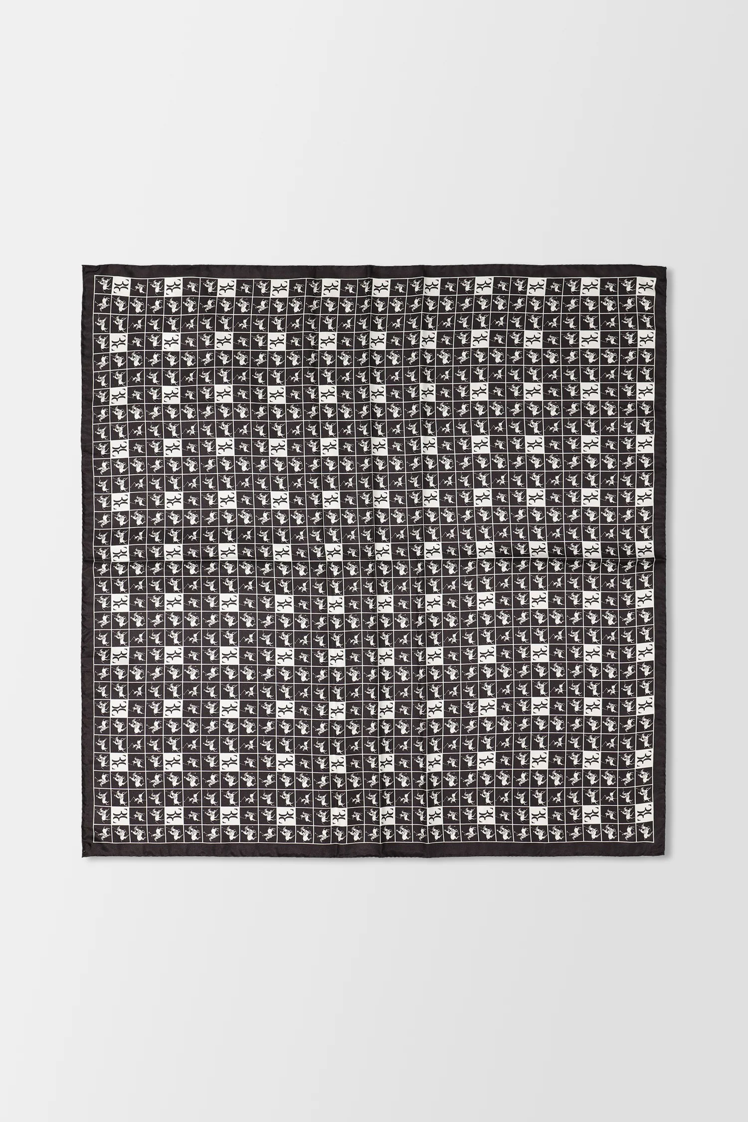 Billionaire Black Pochette Horses Scarf