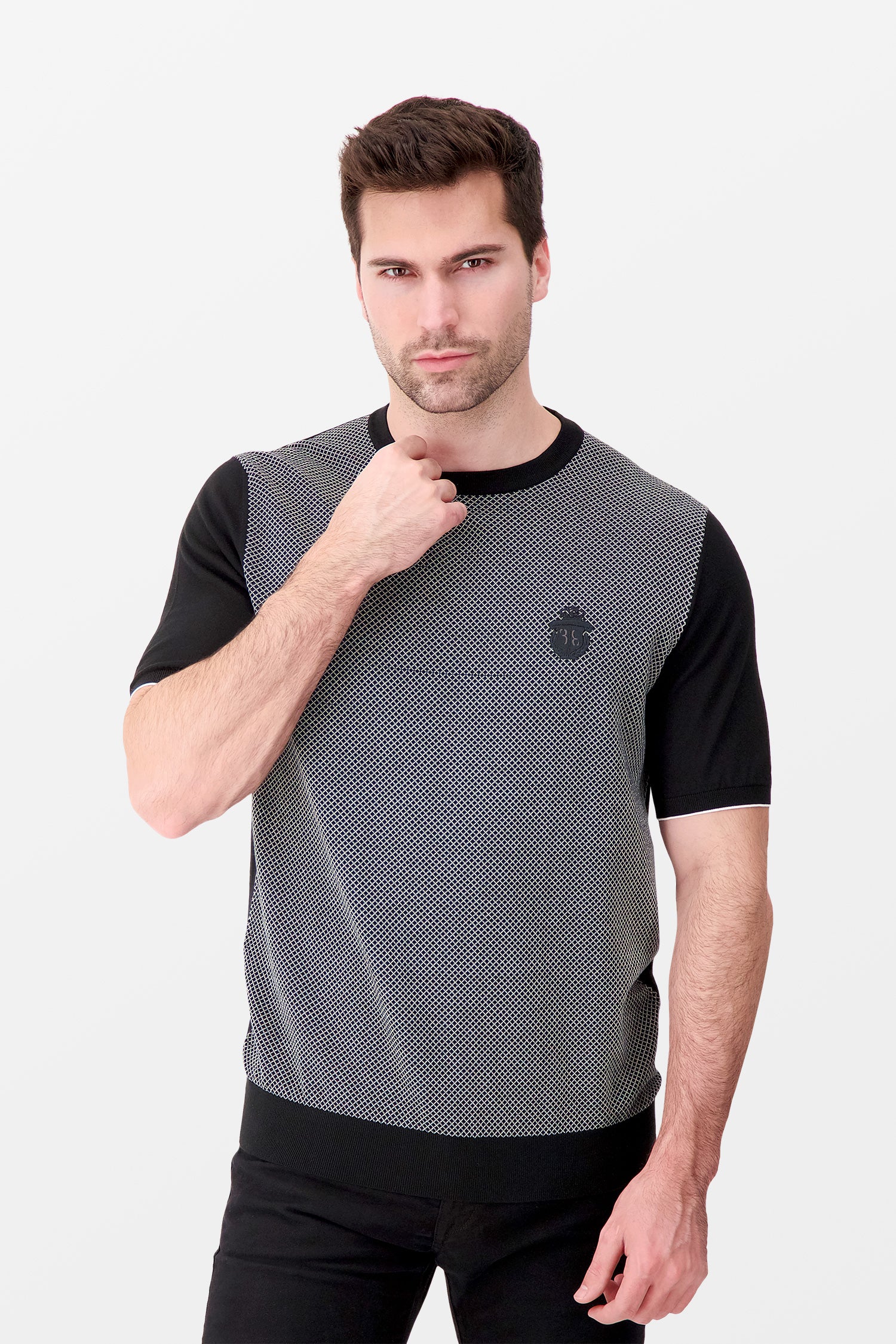 Billionaire Black SS Crest Round Neck Pullover - Image 3