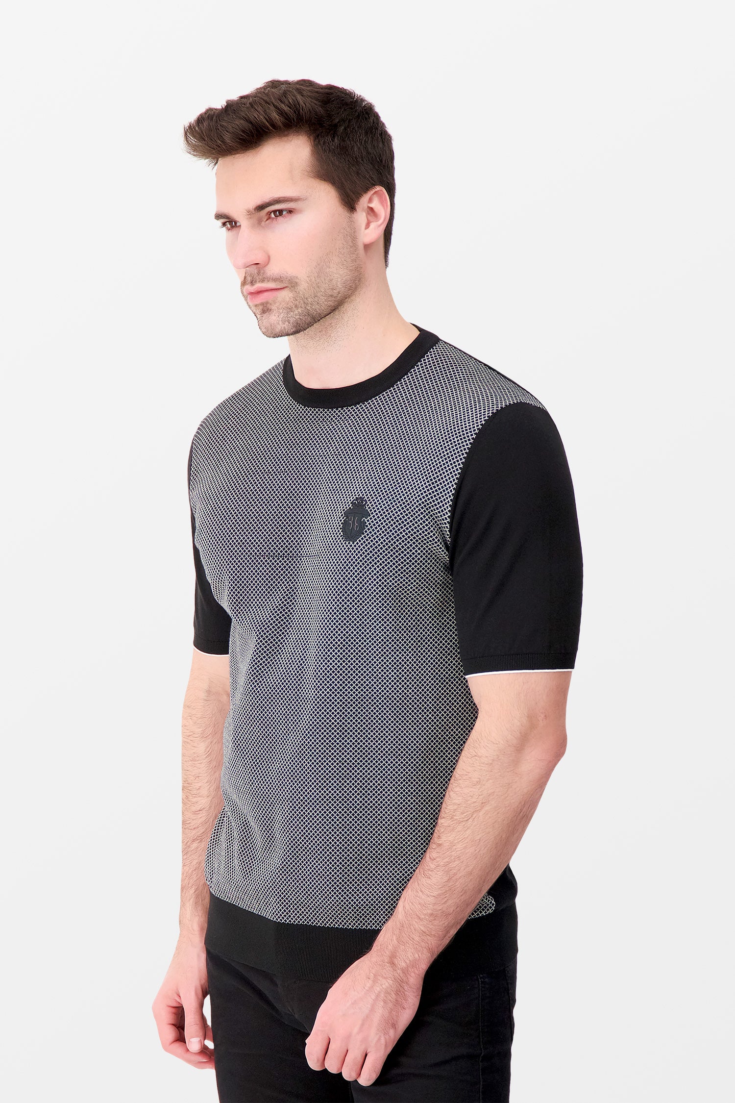Billionaire Black SS Crest Round Neck Pullover - Image 4