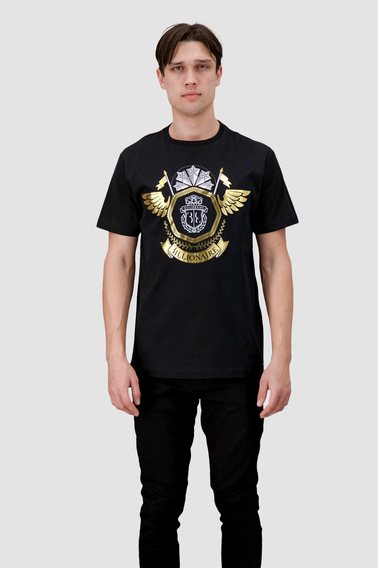 Billionaire Black SS Crest Round Neck T-Shirt - Image 2