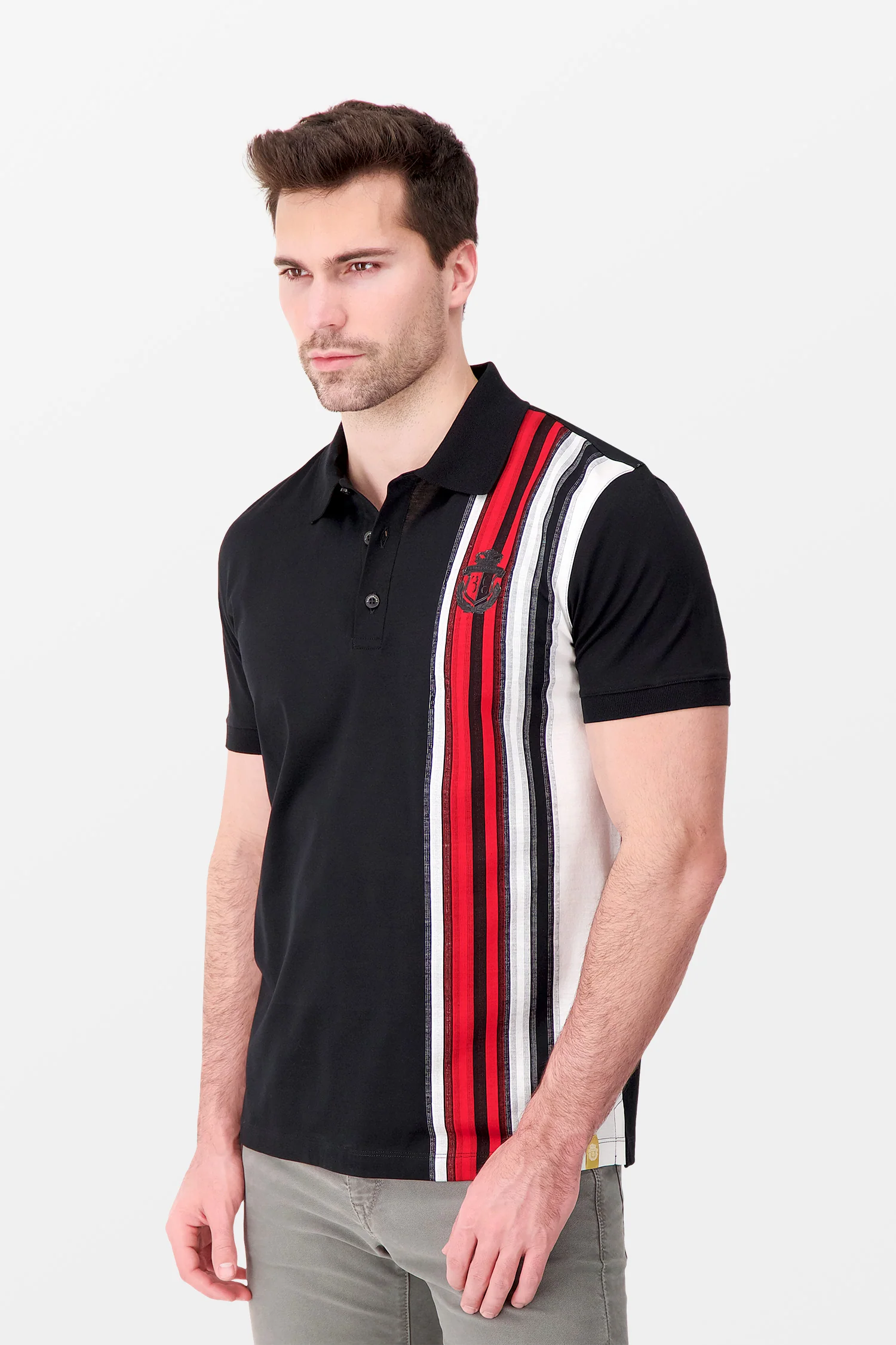 Billionaire Black Stripes SS Polo - Image 4