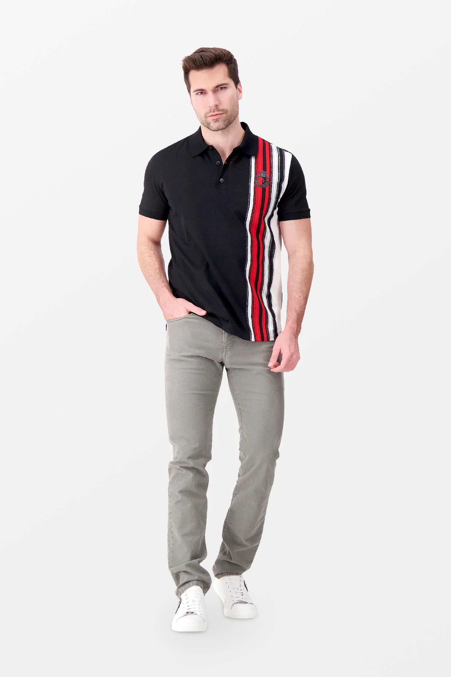 Billionaire Black Stripes SS Polo - Image 6