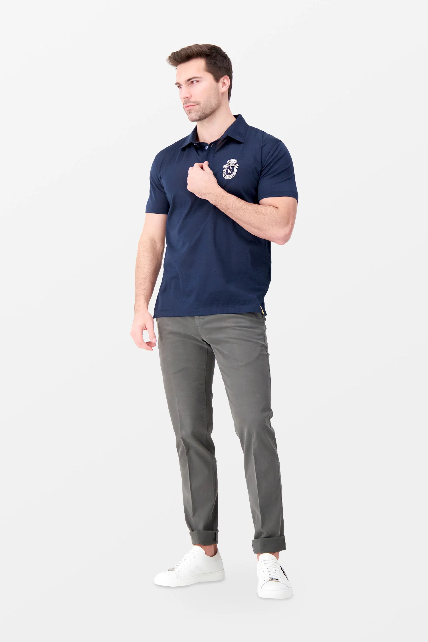 Billionaire Dark Blue Crest Polo - Image 6