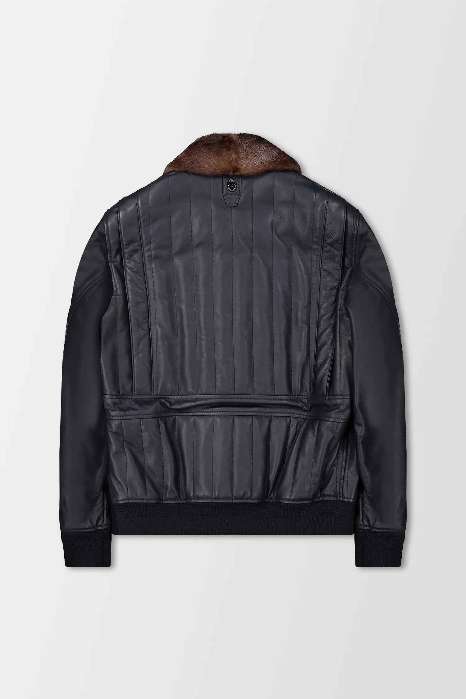 Billionaire Dark Blue Leather Jacket - Image 3