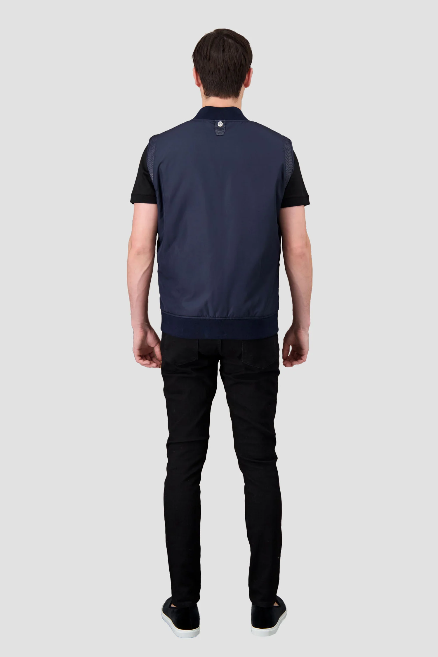 Billionaire Dark Blue Luxury Short Vest - Image 2